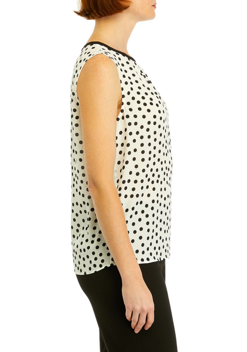 Womens Sleeveless Shirred Blouse