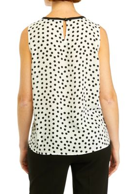 Petite Sleeveless Shirred Front Blouse