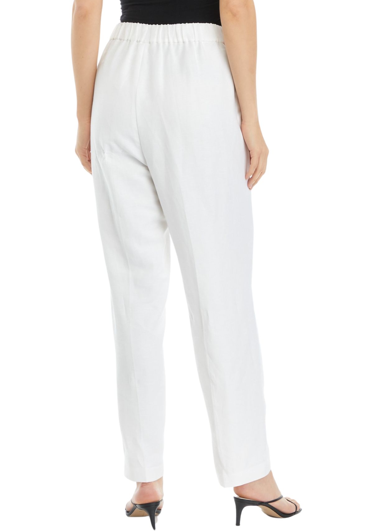 Womens Linen Blend Pull On Pants