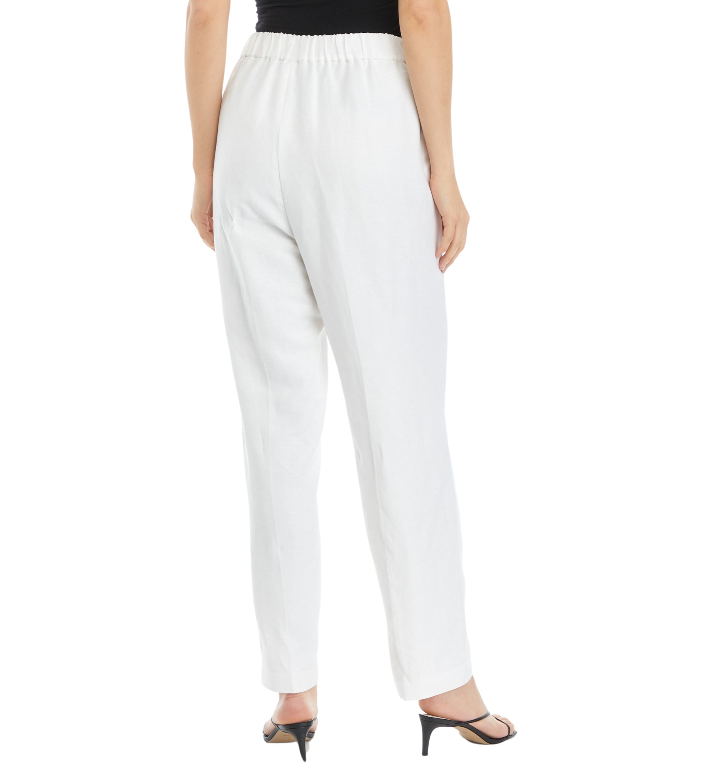 Womens Linen Blend Pull On Pants