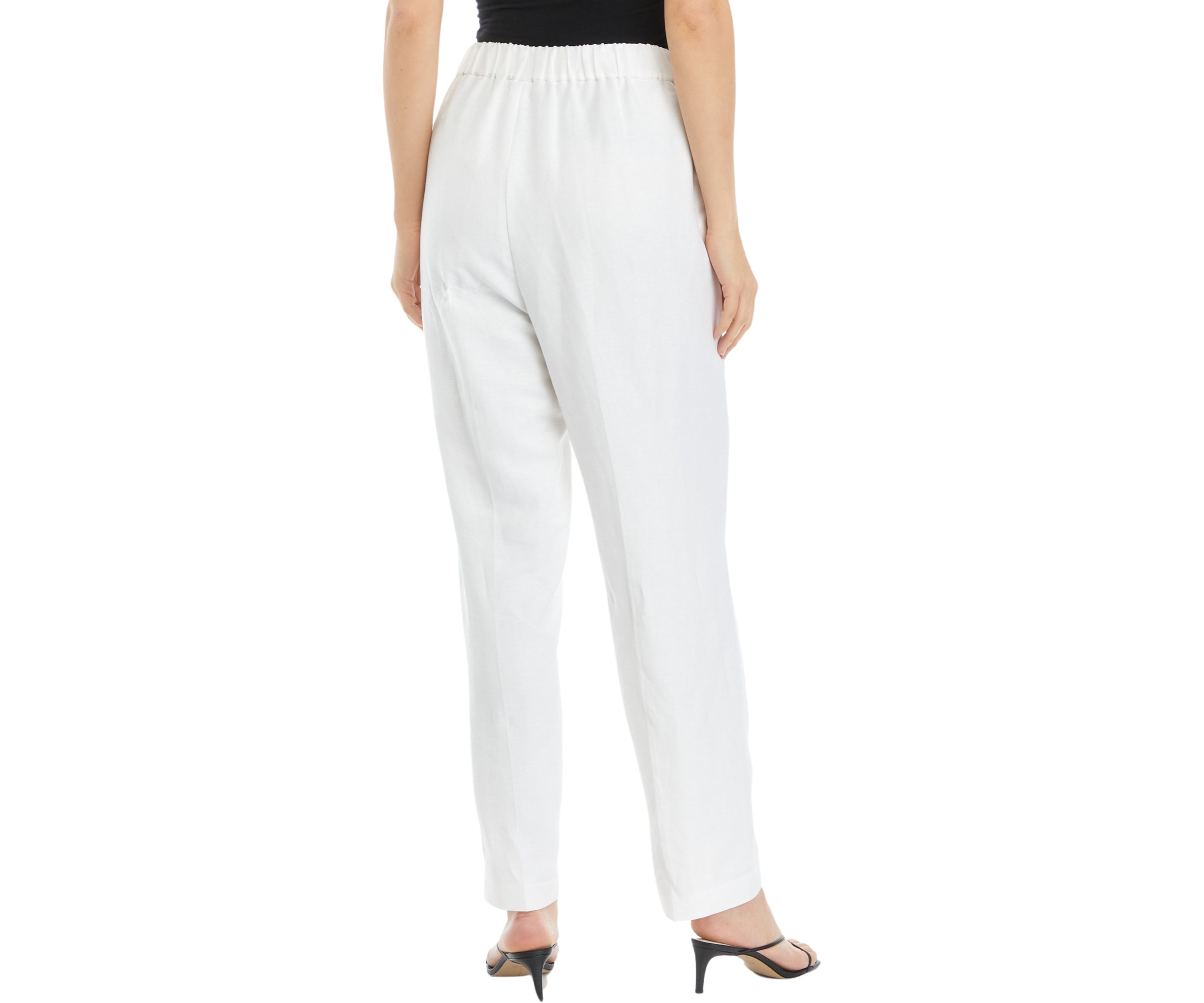 Womens Linen Blend Pull On Pants