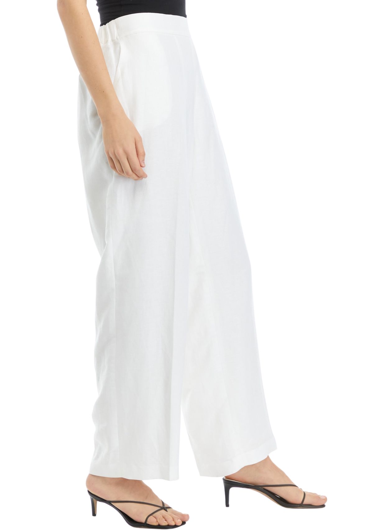 Womens Linen Blend Pull On Pants