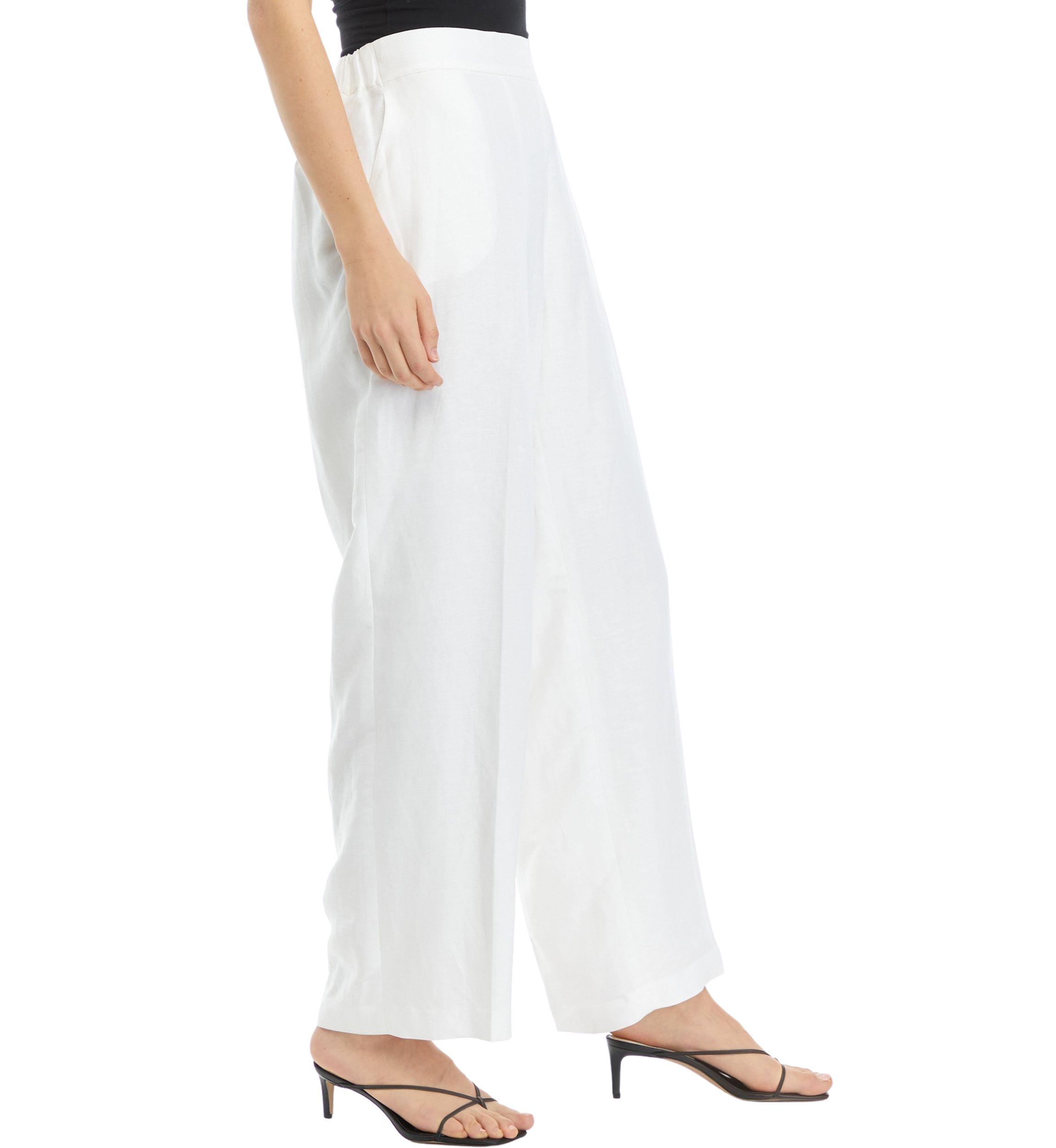 Womens Linen Blend Pull On Pants