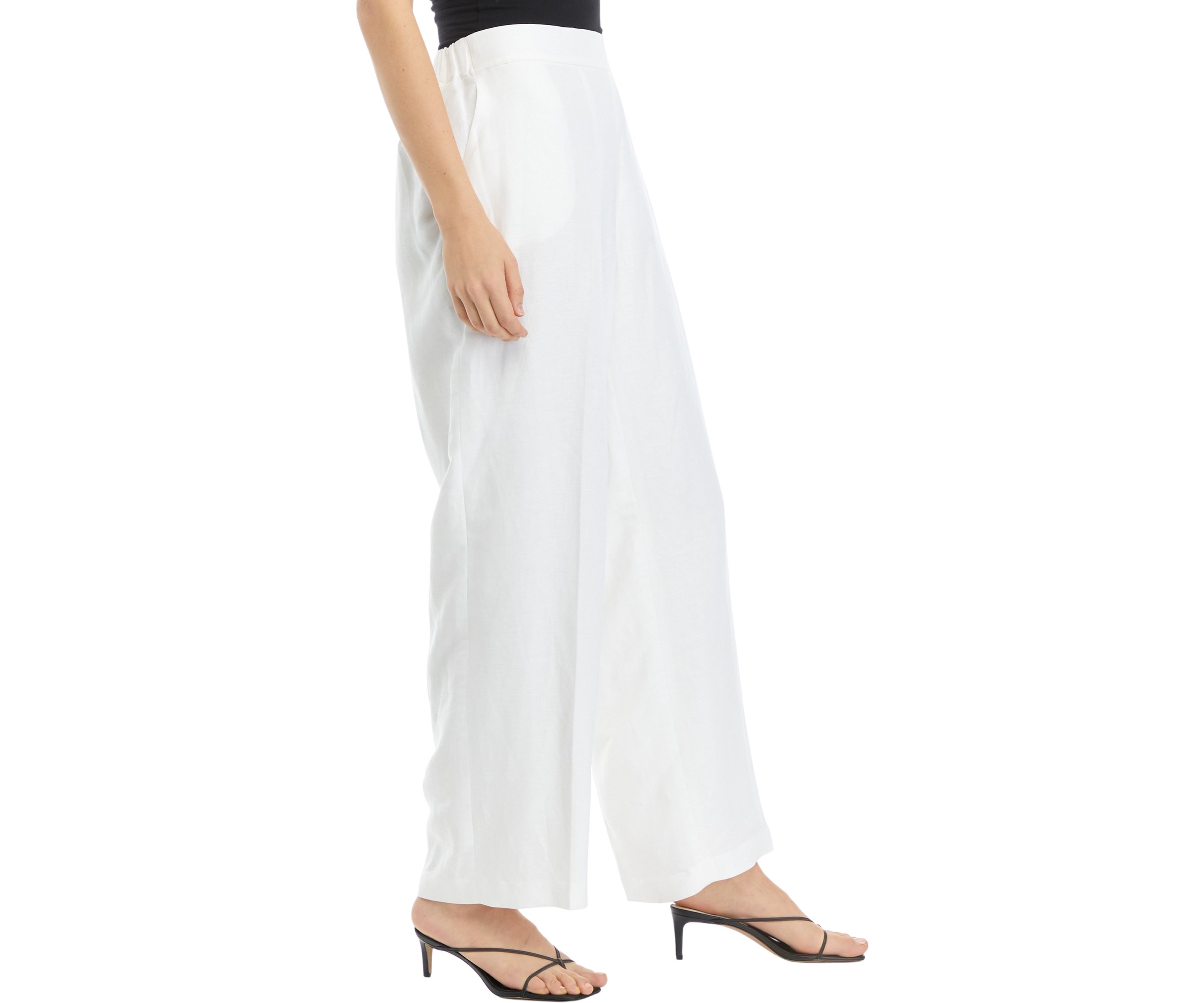Womens Linen Blend Pull On Pants