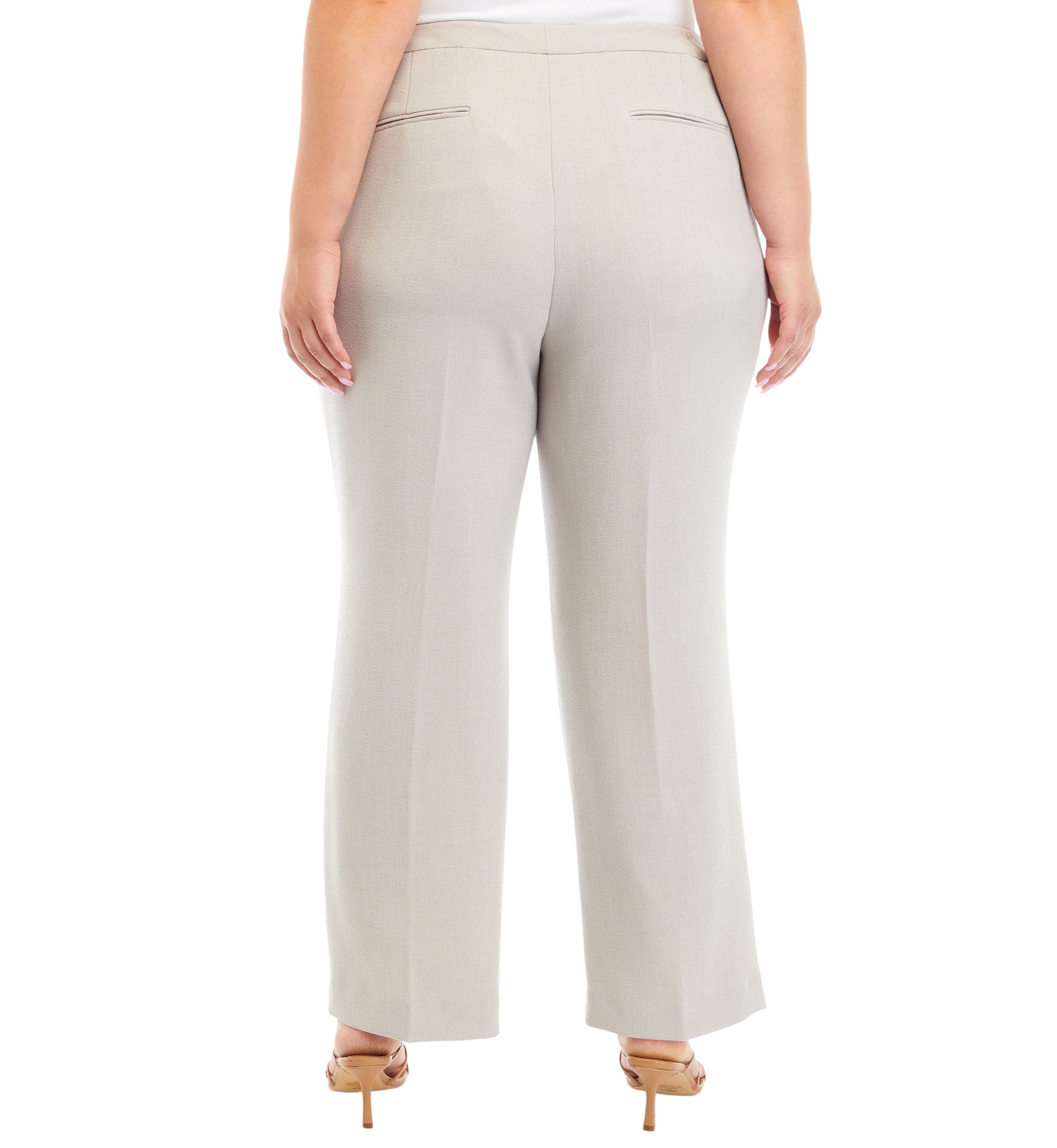 Plus Size Fly Front Extend Tab Trouser Pants