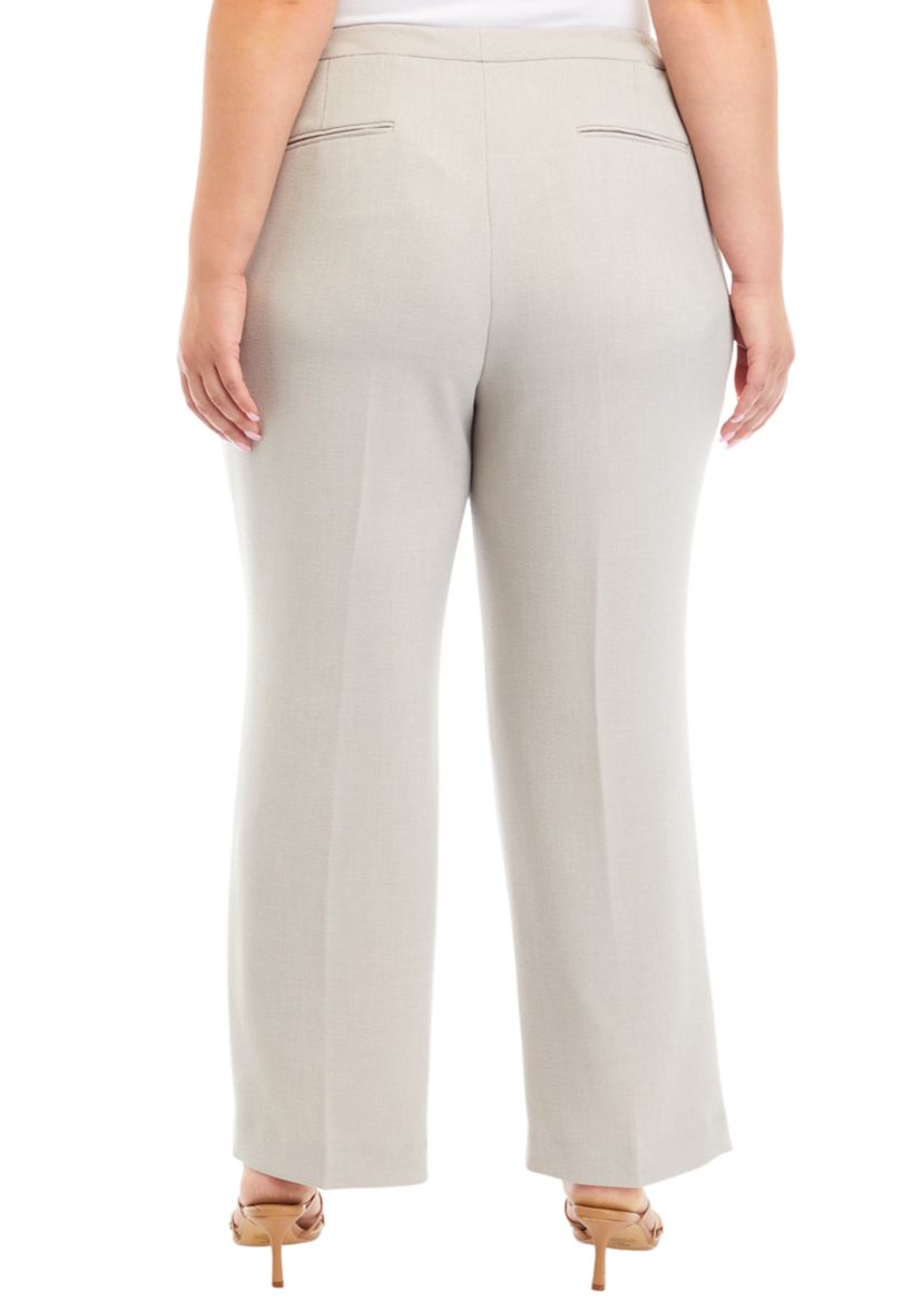 Plus Size Fly Front Extend Tab Trouser Pants
