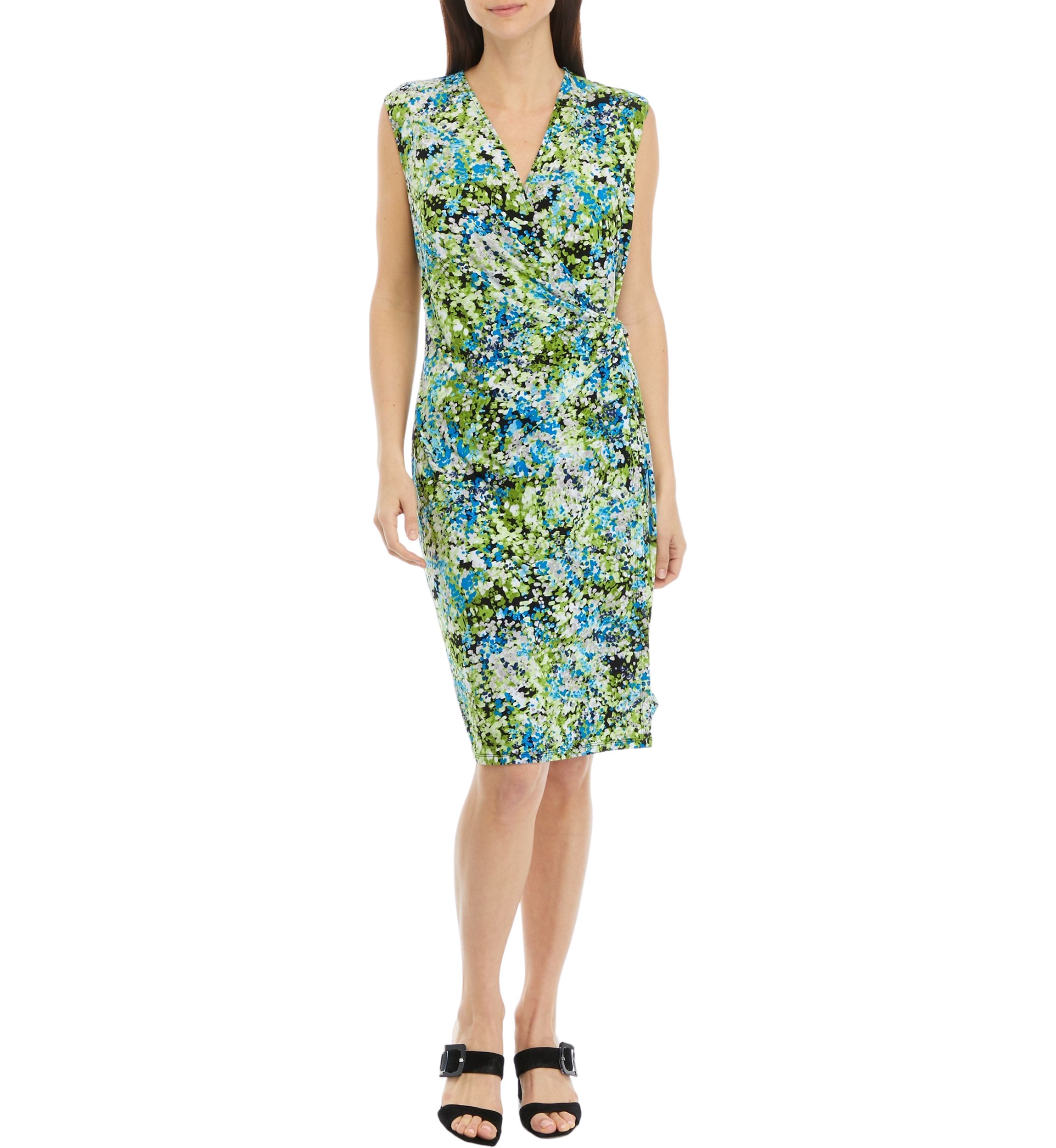 Womens Signature Wrap Printed Dress