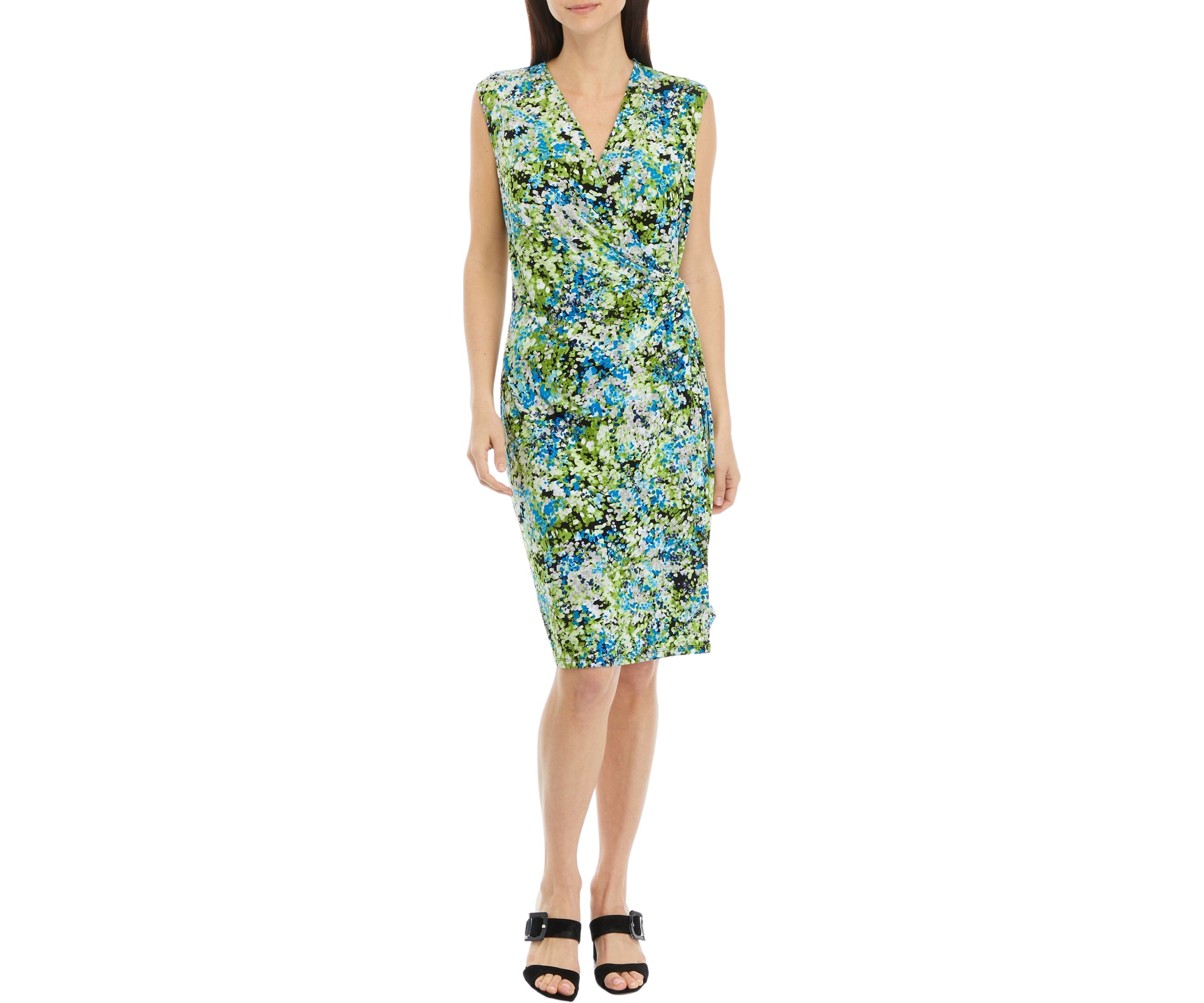 Womens Signature Wrap Printed Dress