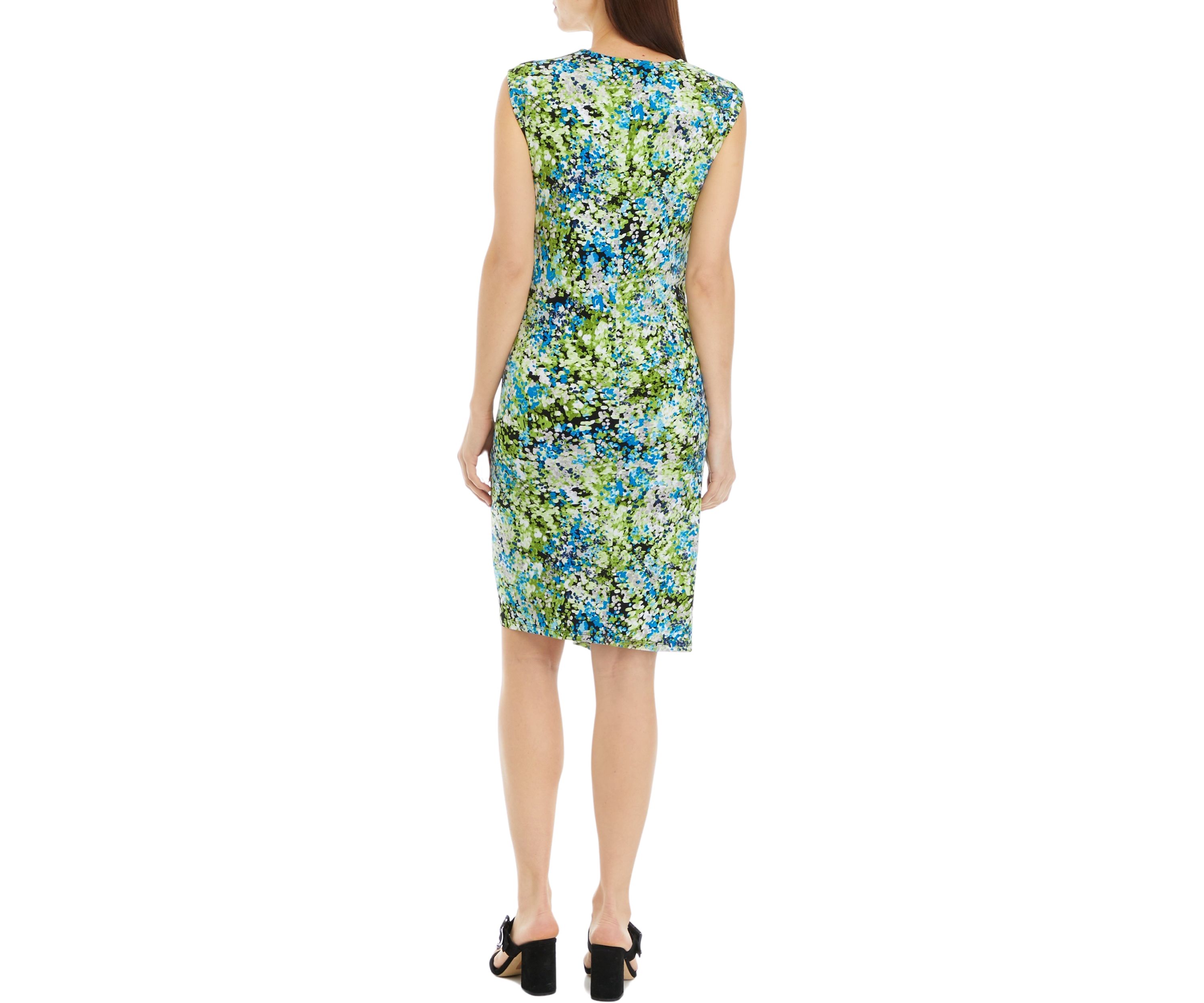 Womens Signature Wrap Printed Dress