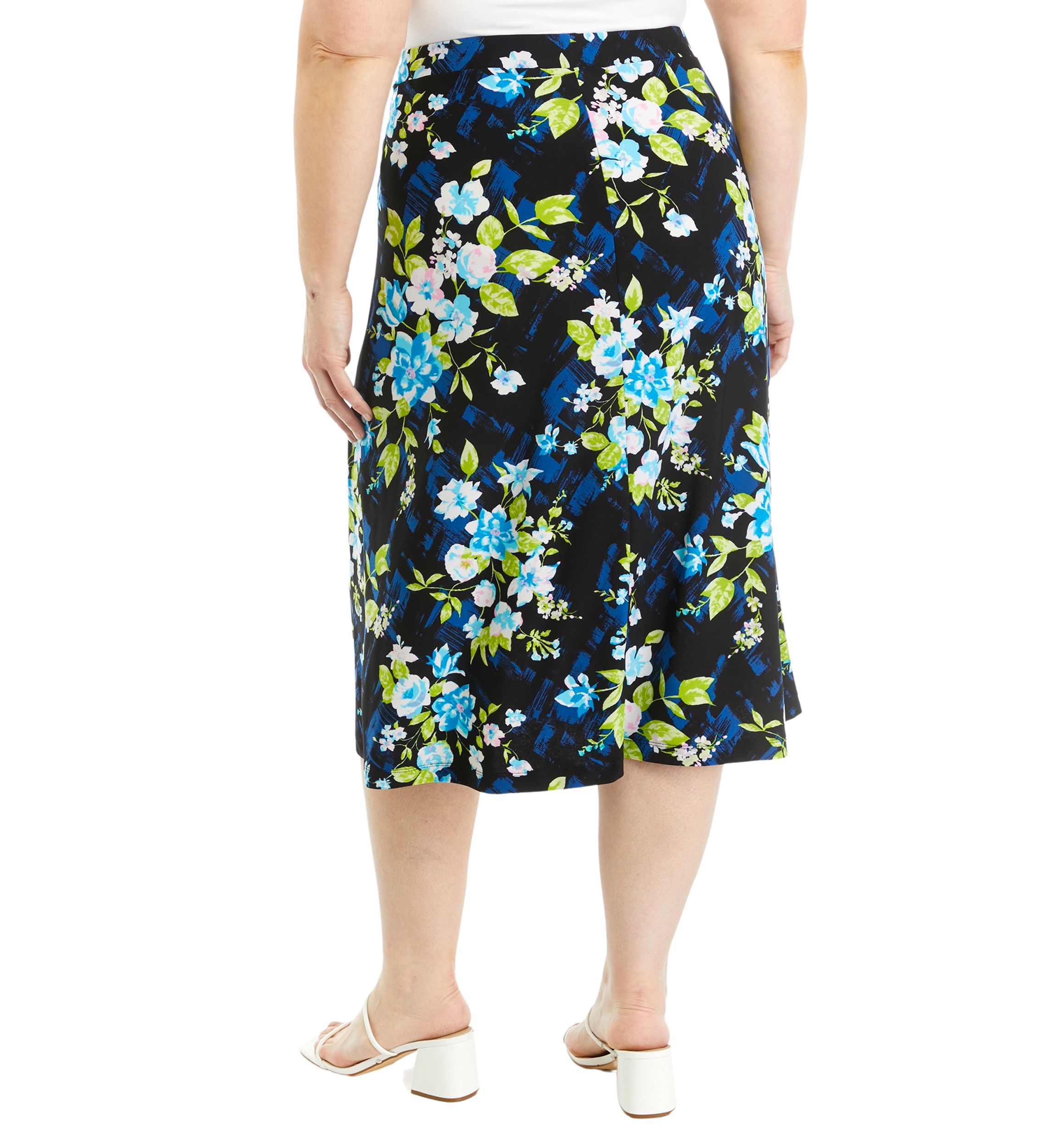 Plus Size Midi Flared Skirt