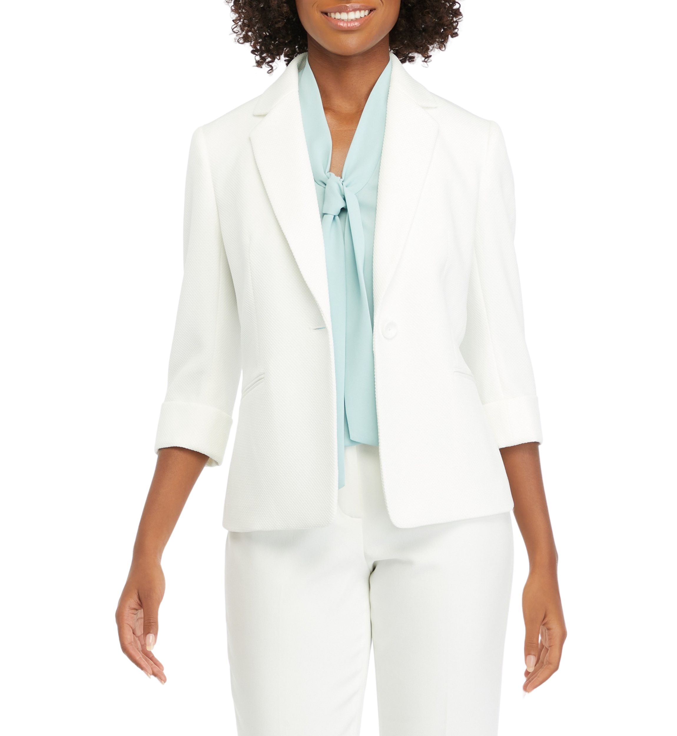 Womens One Button Jacket with Cuff Sleeves