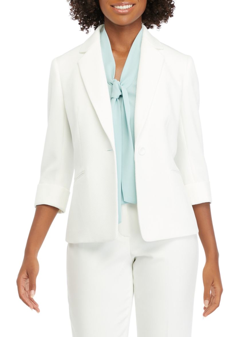 Womens One Button Jacket with Cuff Sleeves