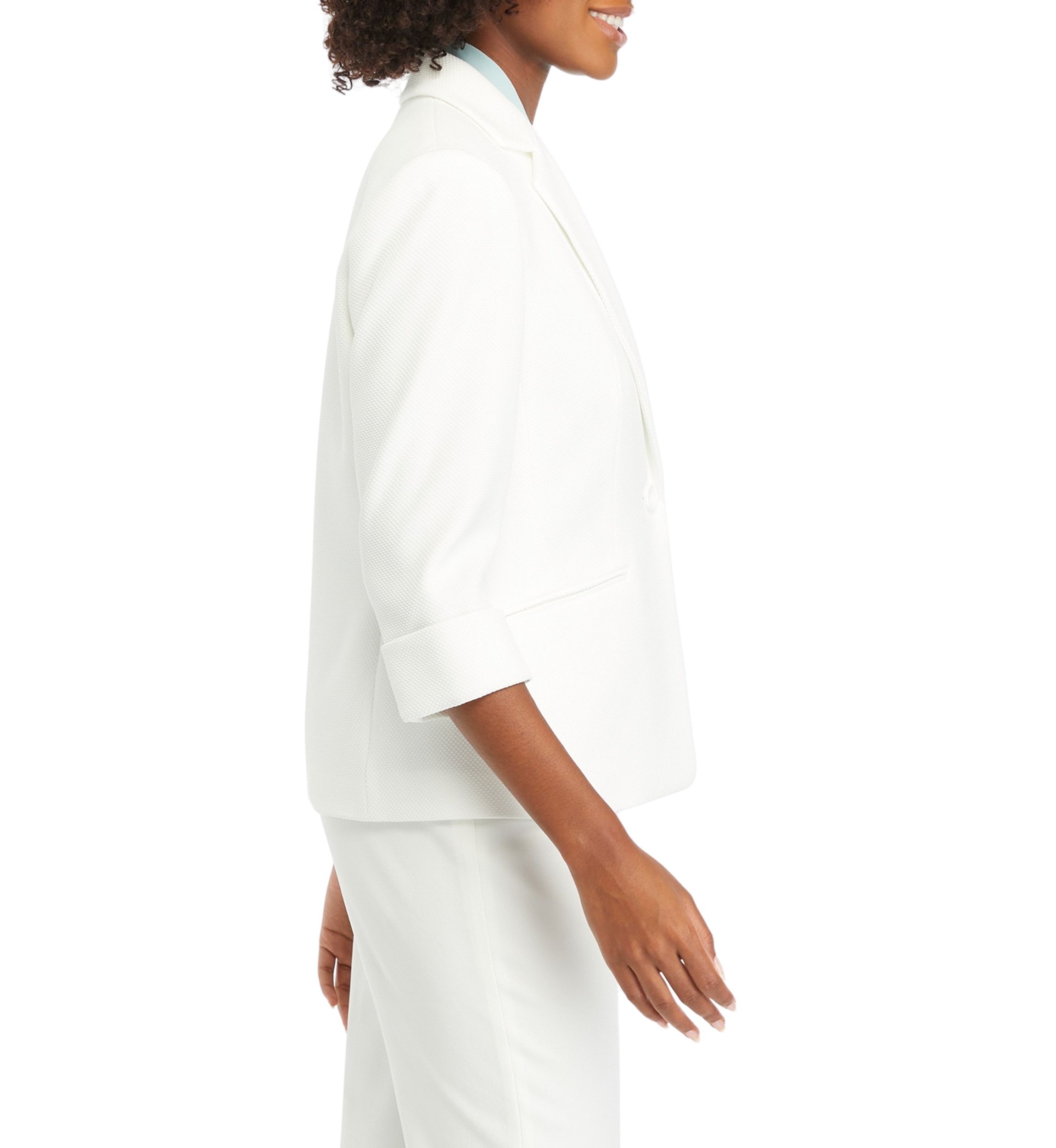 Womens One Button Jacket with Cuff Sleeves