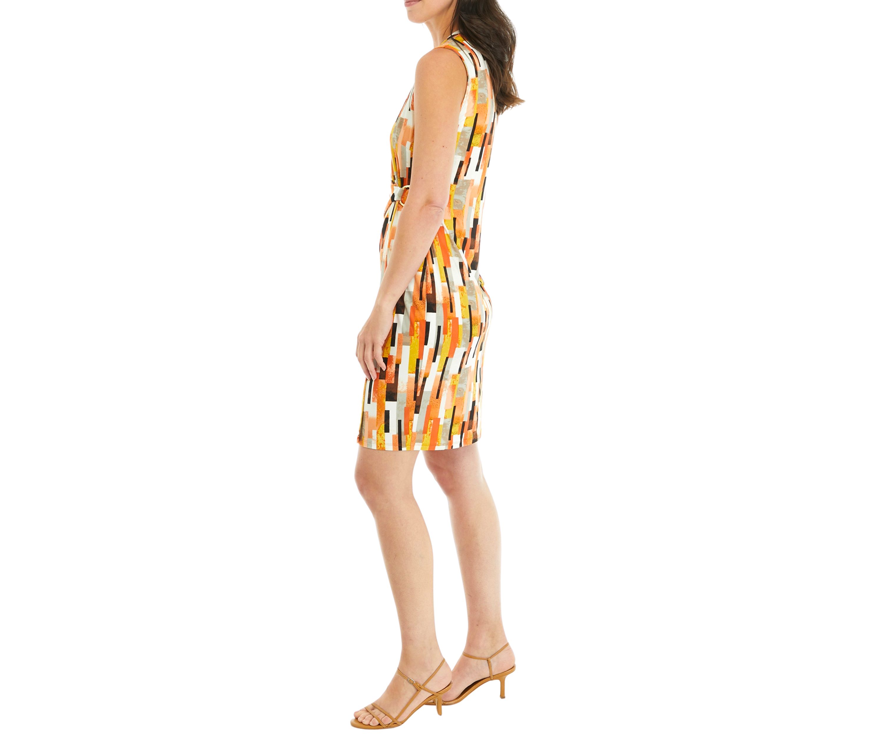 Womens Sleeveless Signature Wrap Dress