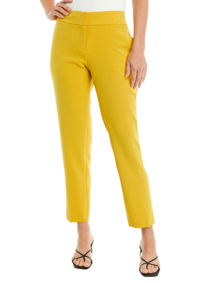 Womens Fly Front Slim Pants