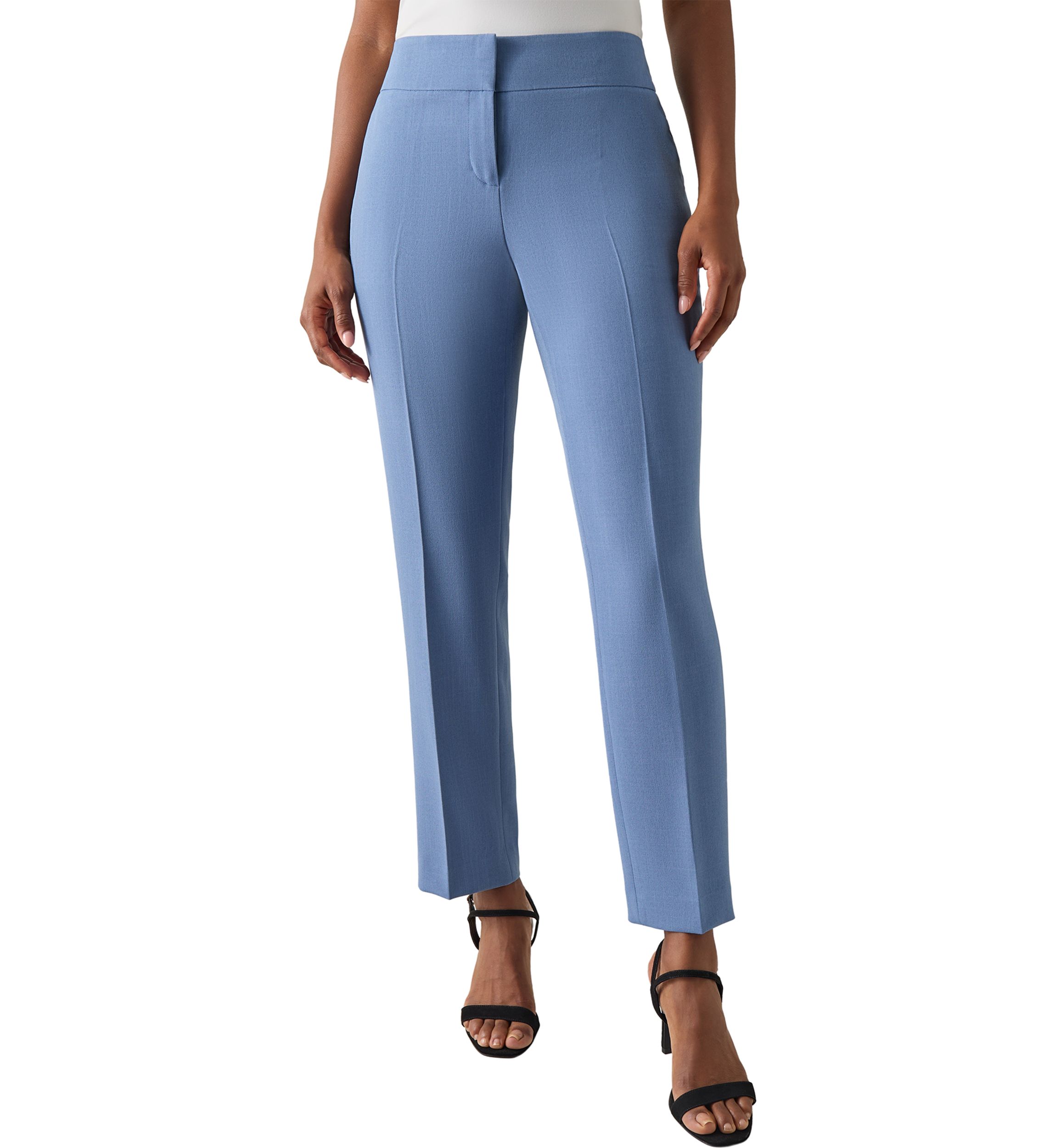 Petite Fly Front Slim Pants