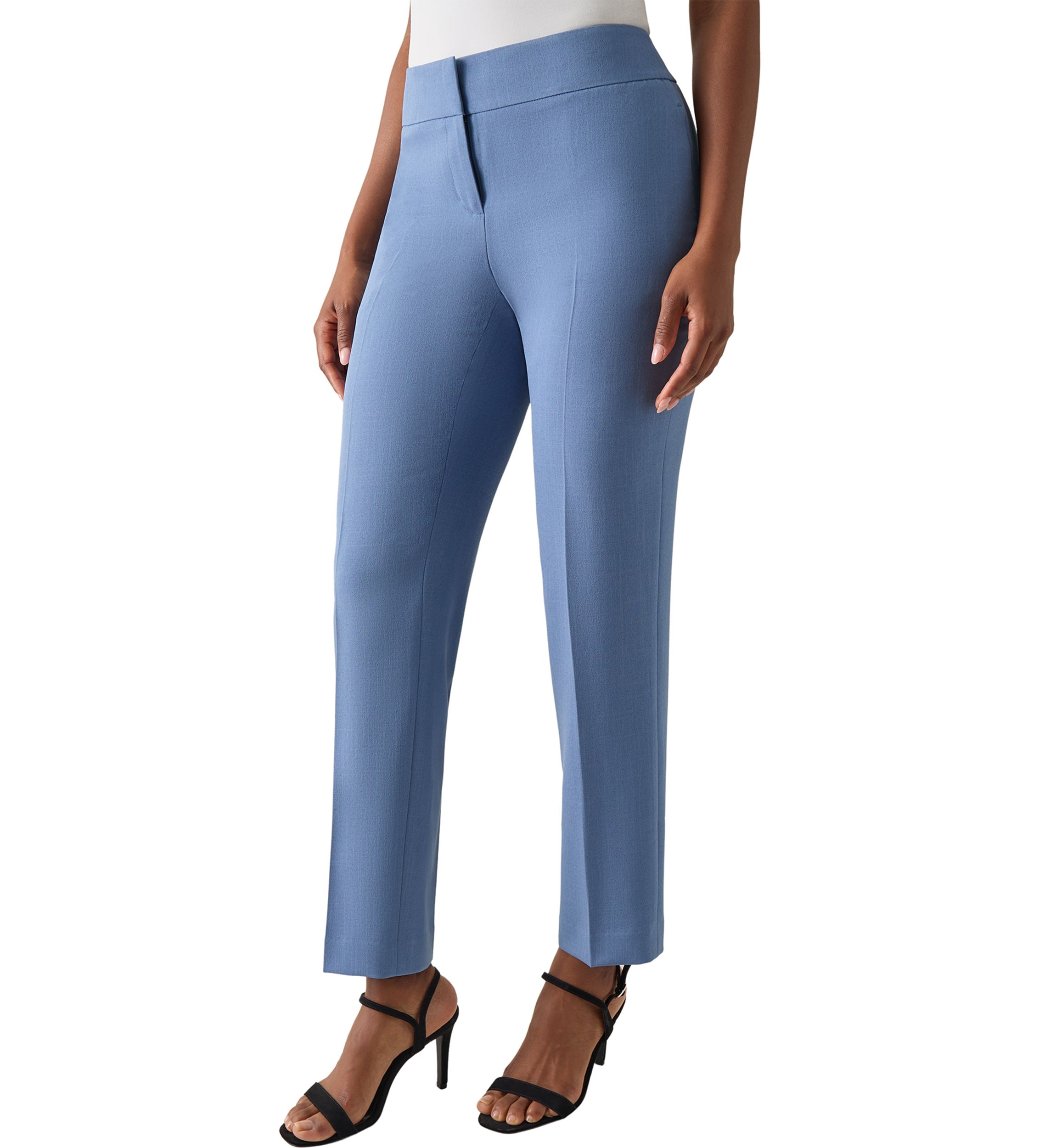 Petite Fly Front Slim Pants