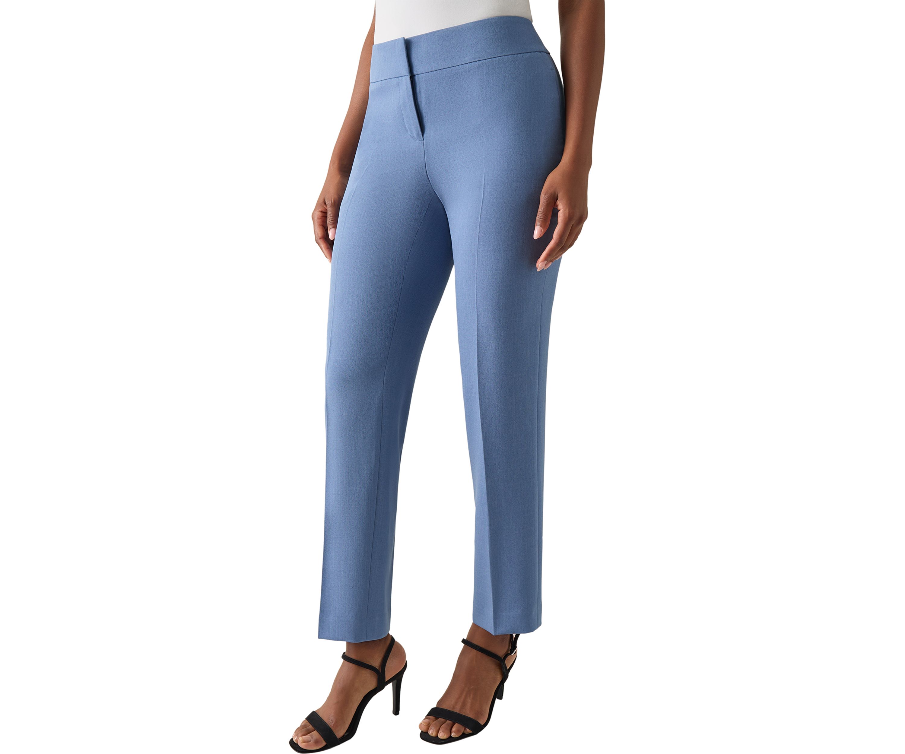 Petite Fly Front Slim Pants
