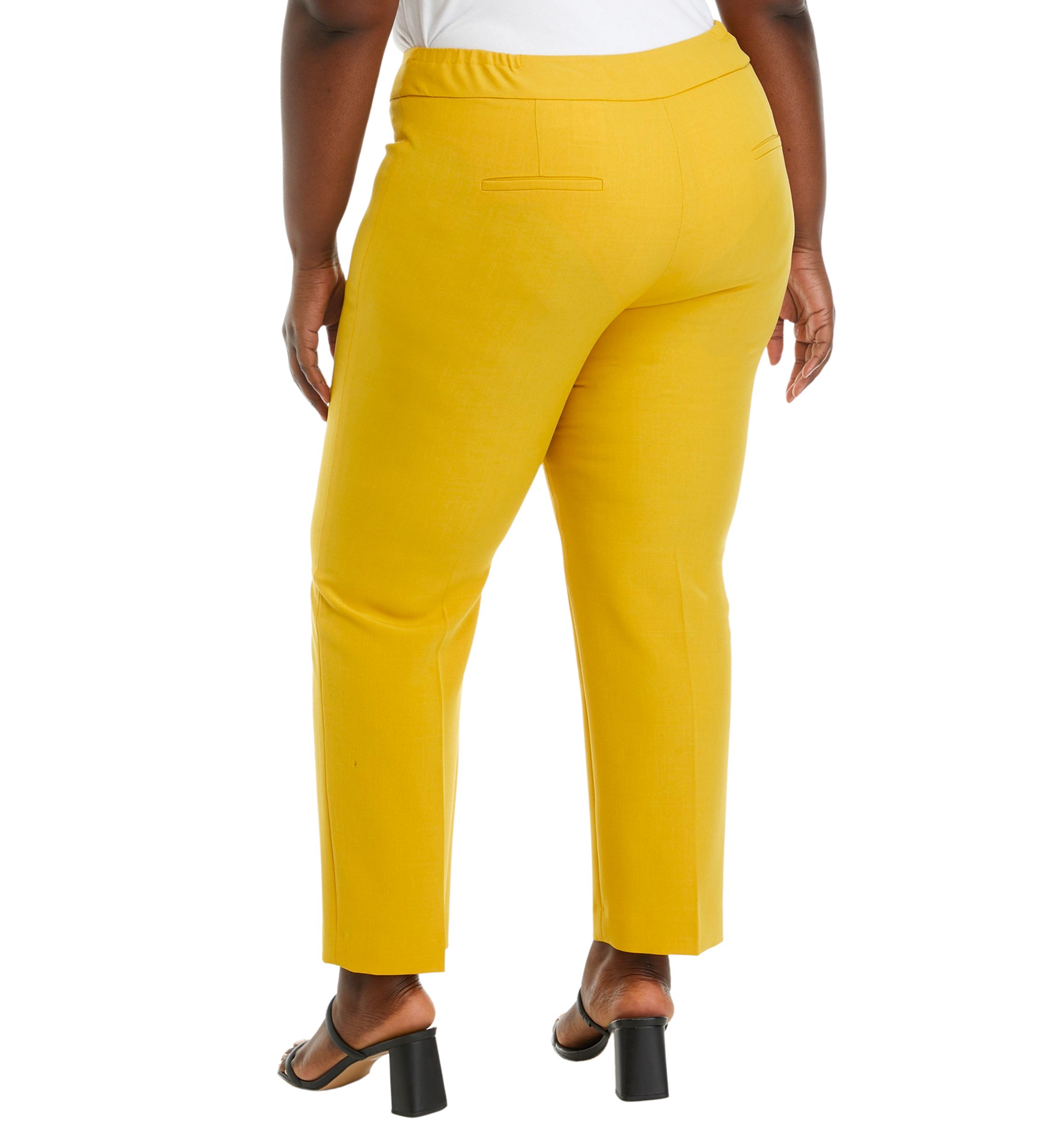 Plus Size Fly Front Slim Pants 