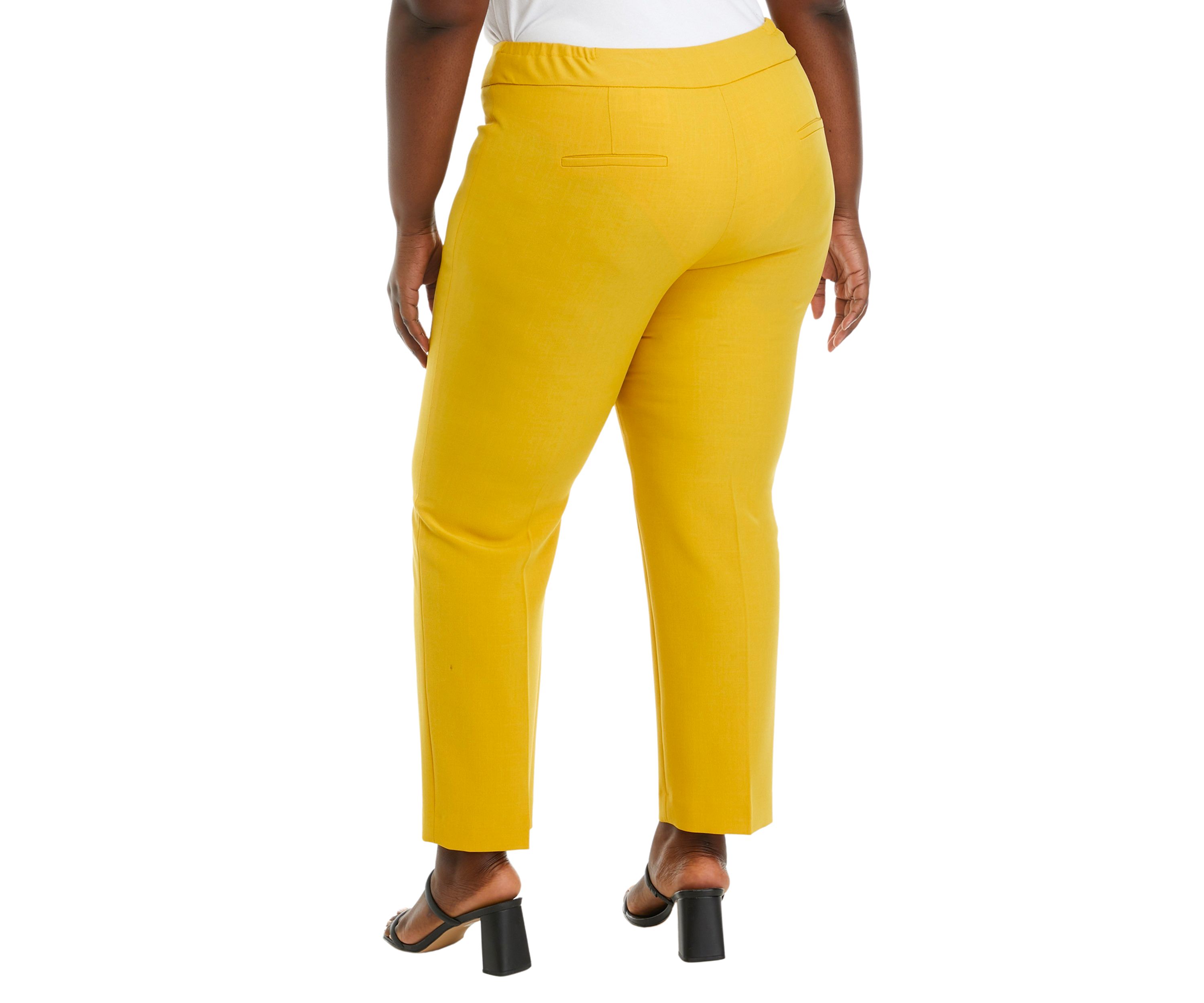 Plus Size Fly Front Slim Pants 