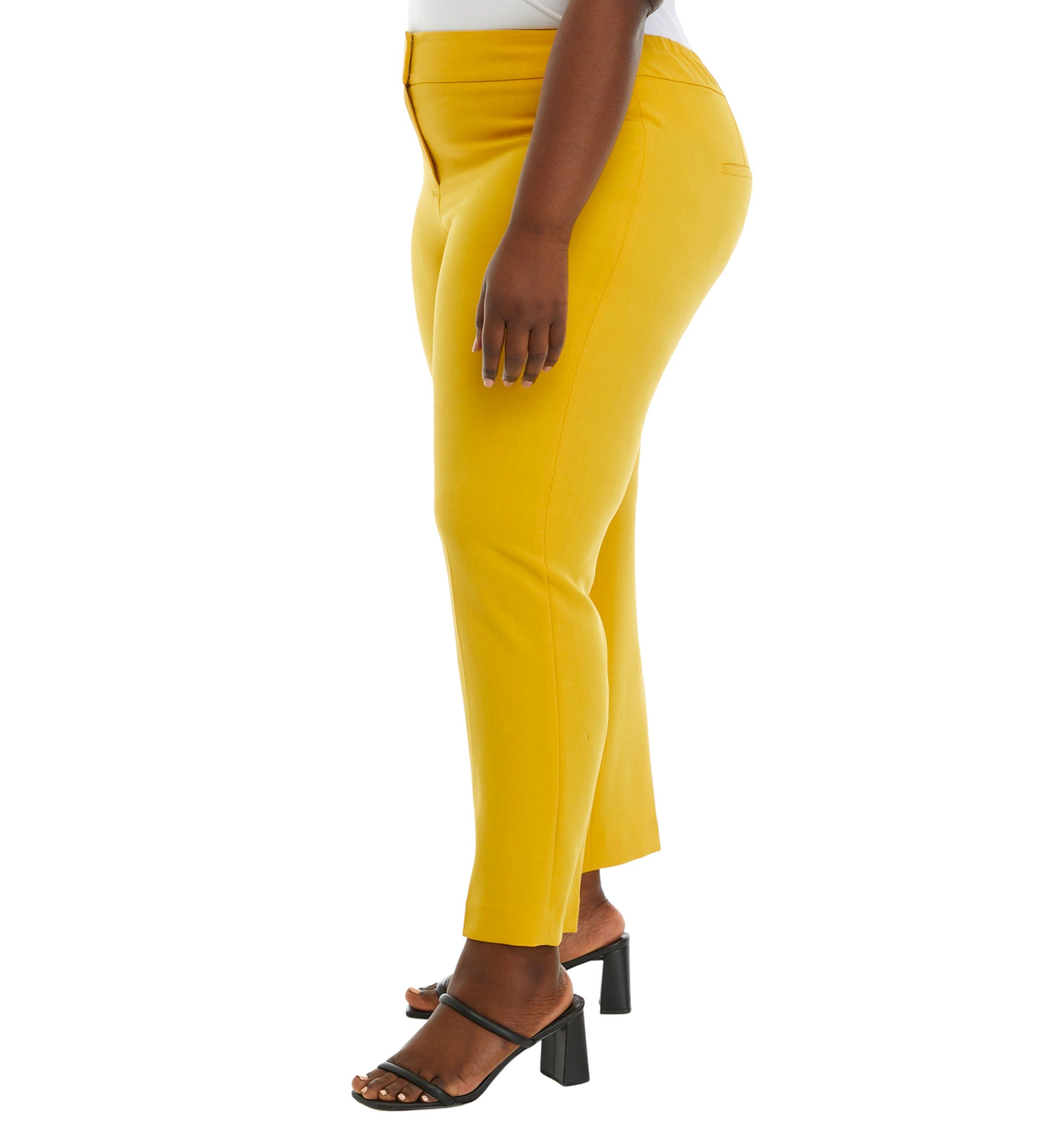 Plus Size Fly Front Slim Pants 