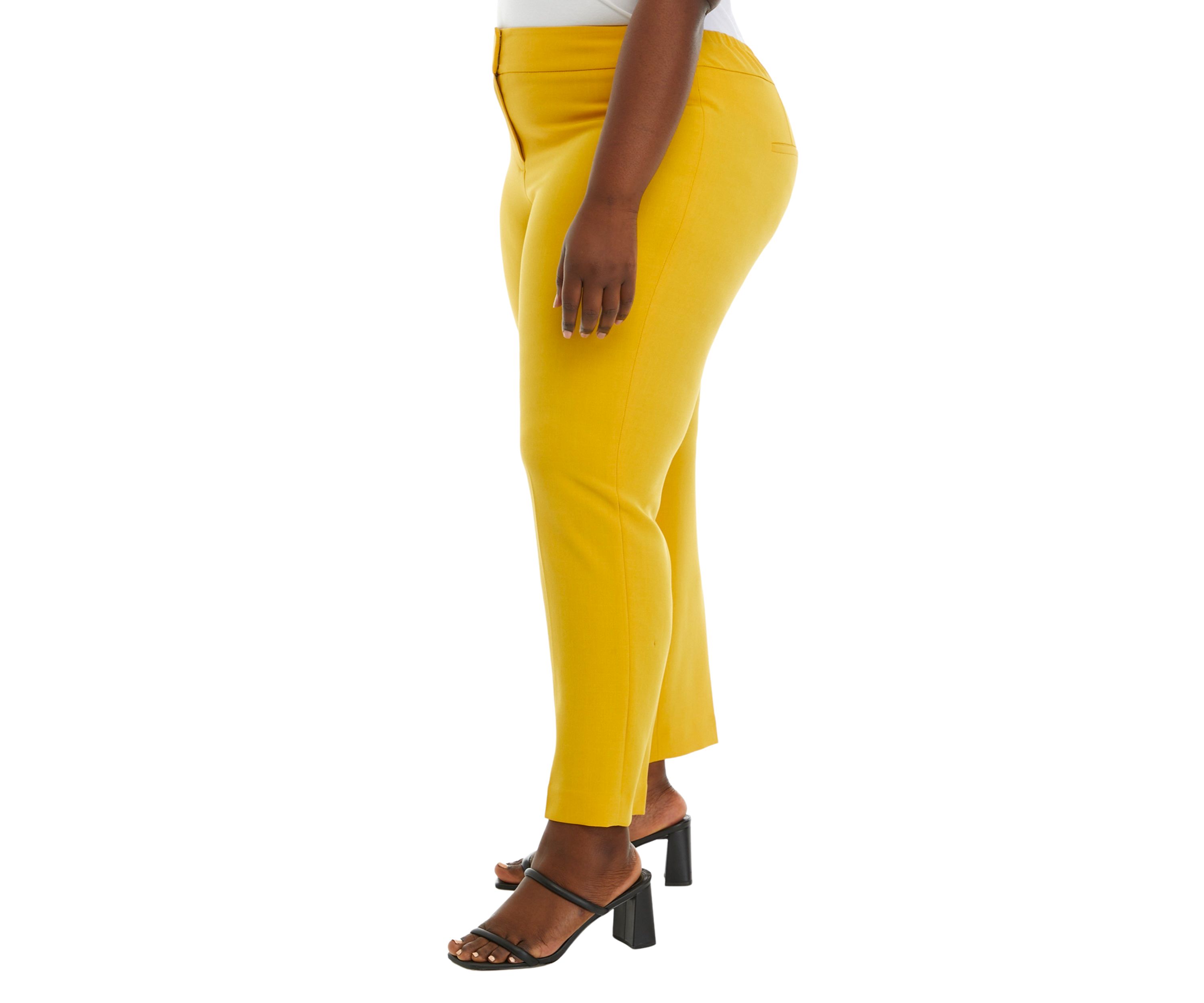 Plus Size Fly Front Slim Pants 