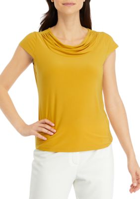 Women's Cap Sleeve Cowl Neck Top