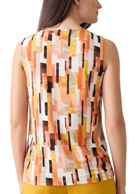 Petite Printed Sleeveless Blouse