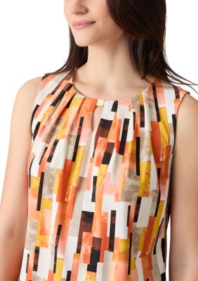 Petite Printed Sleeveless Blouse