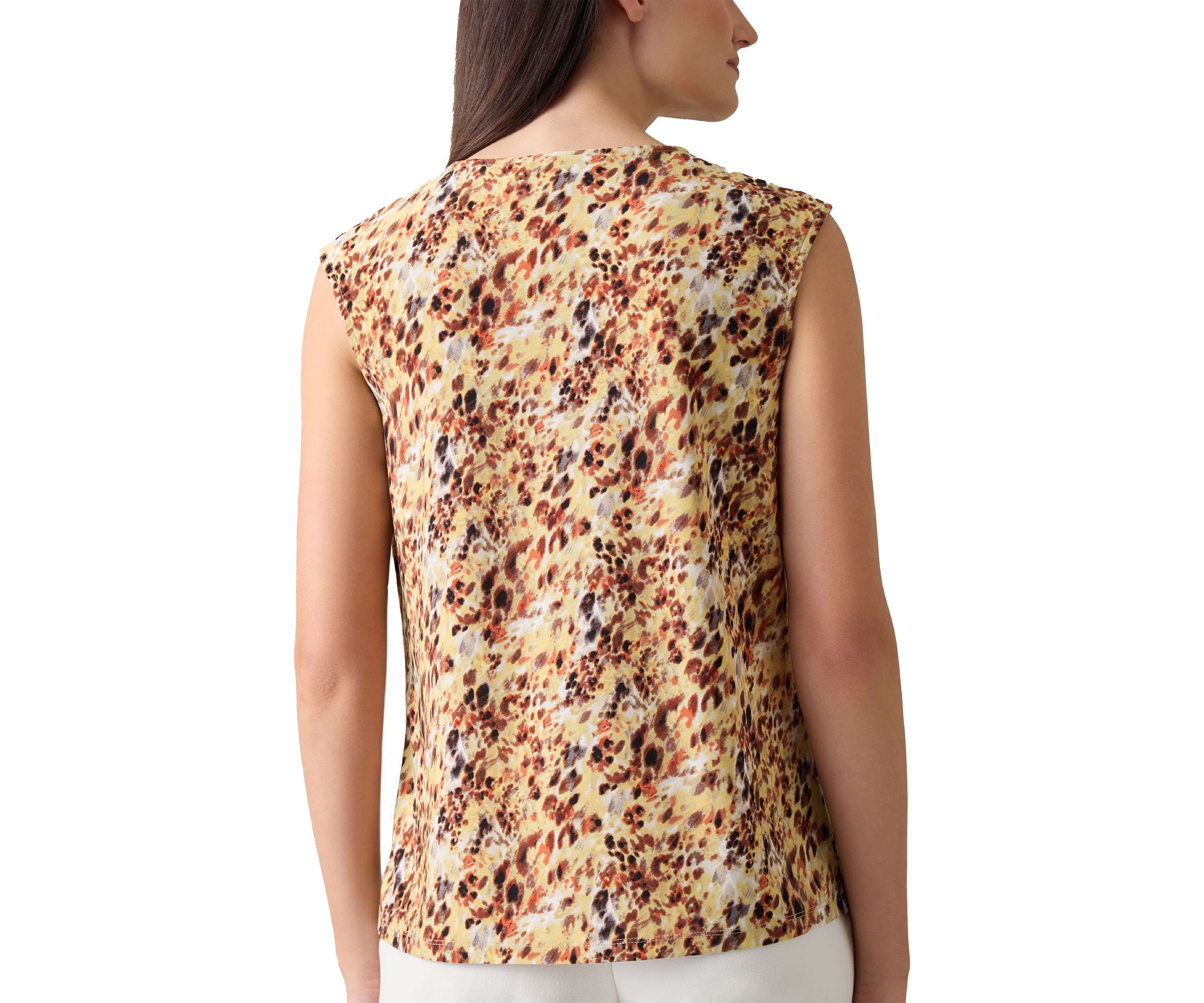 Petite Printed Keyhole Blouse