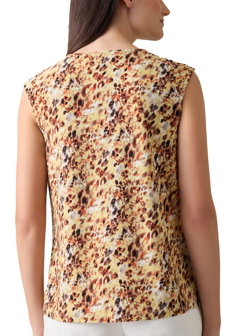 Petite Printed Keyhole Blouse