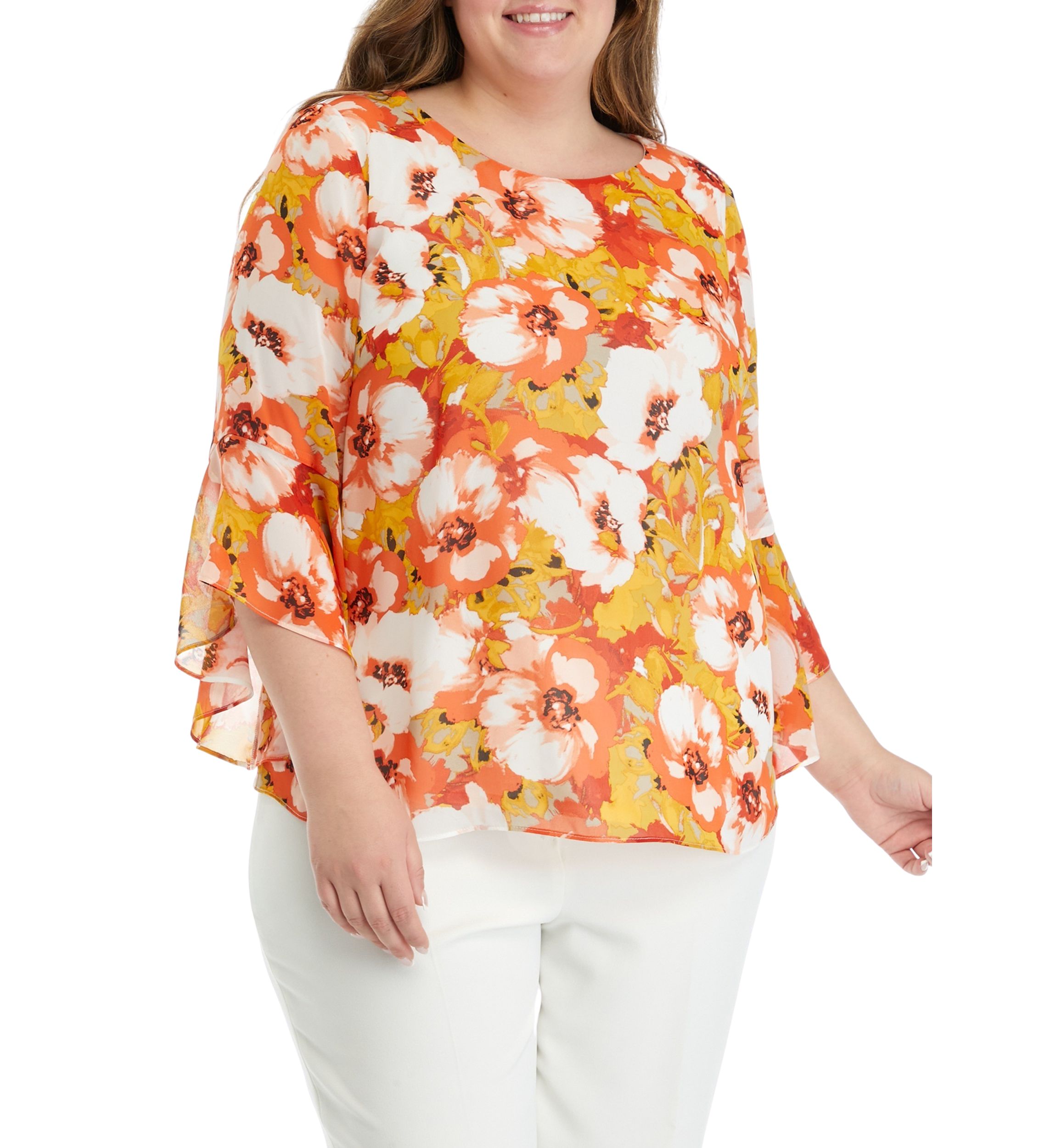 Plus Size Floral Printed Blouse