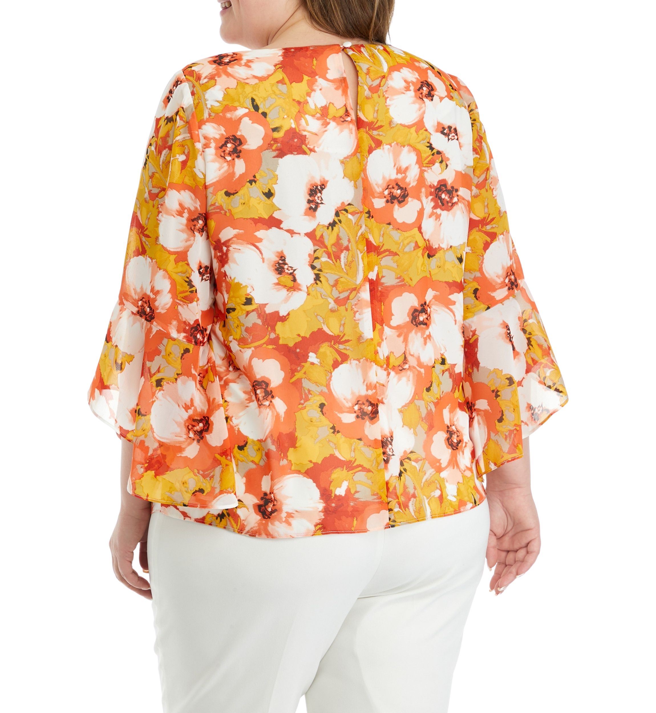 Plus Size Floral Printed Blouse