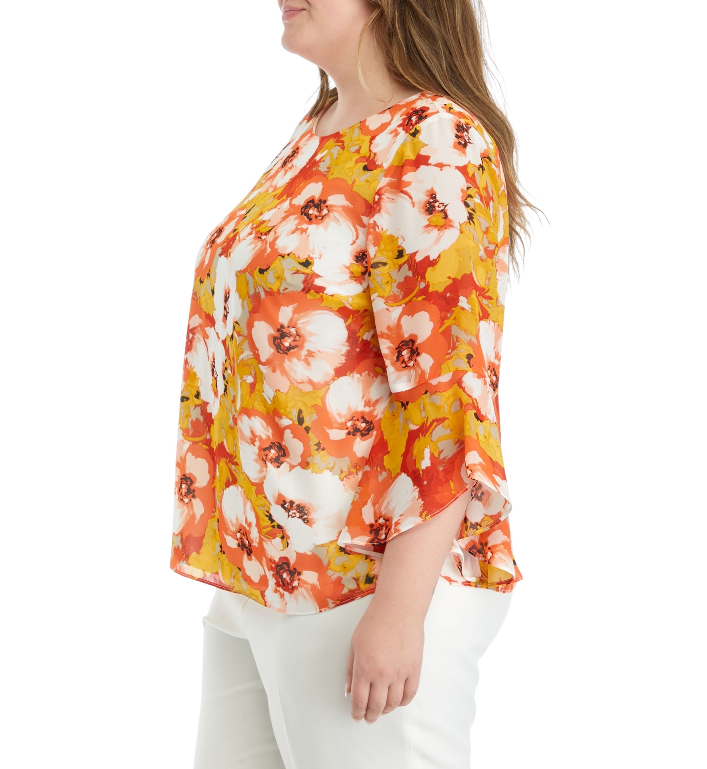 Plus Size Floral Printed Blouse