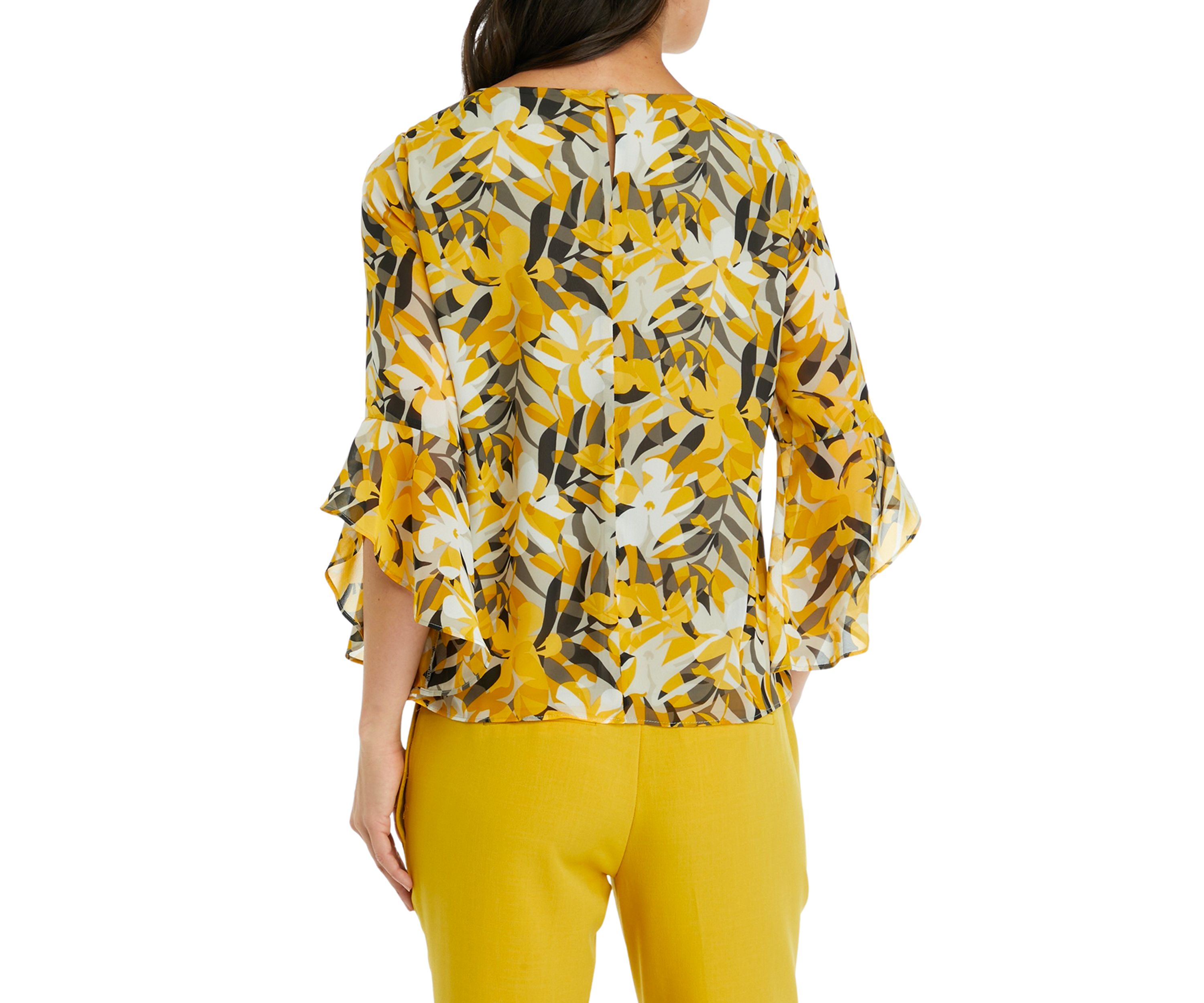Womens Ruffle Printed Blouse