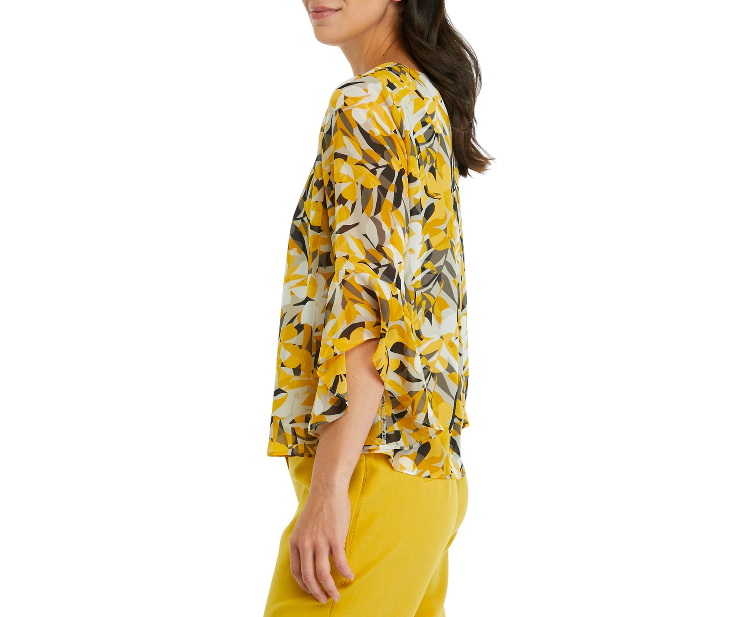 Womens Ruffle Printed Blouse