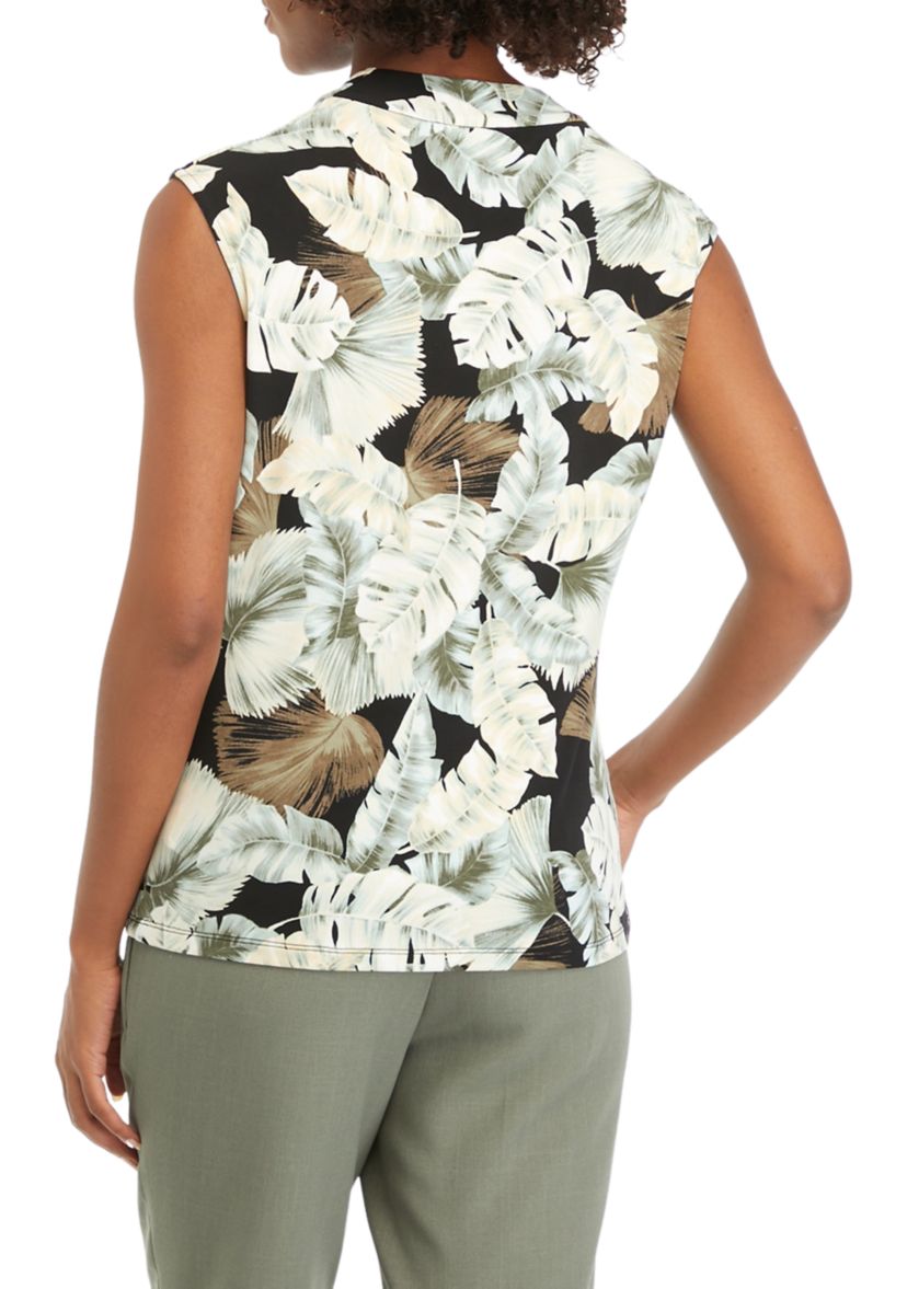 Womens Printed Cowl Neck Top