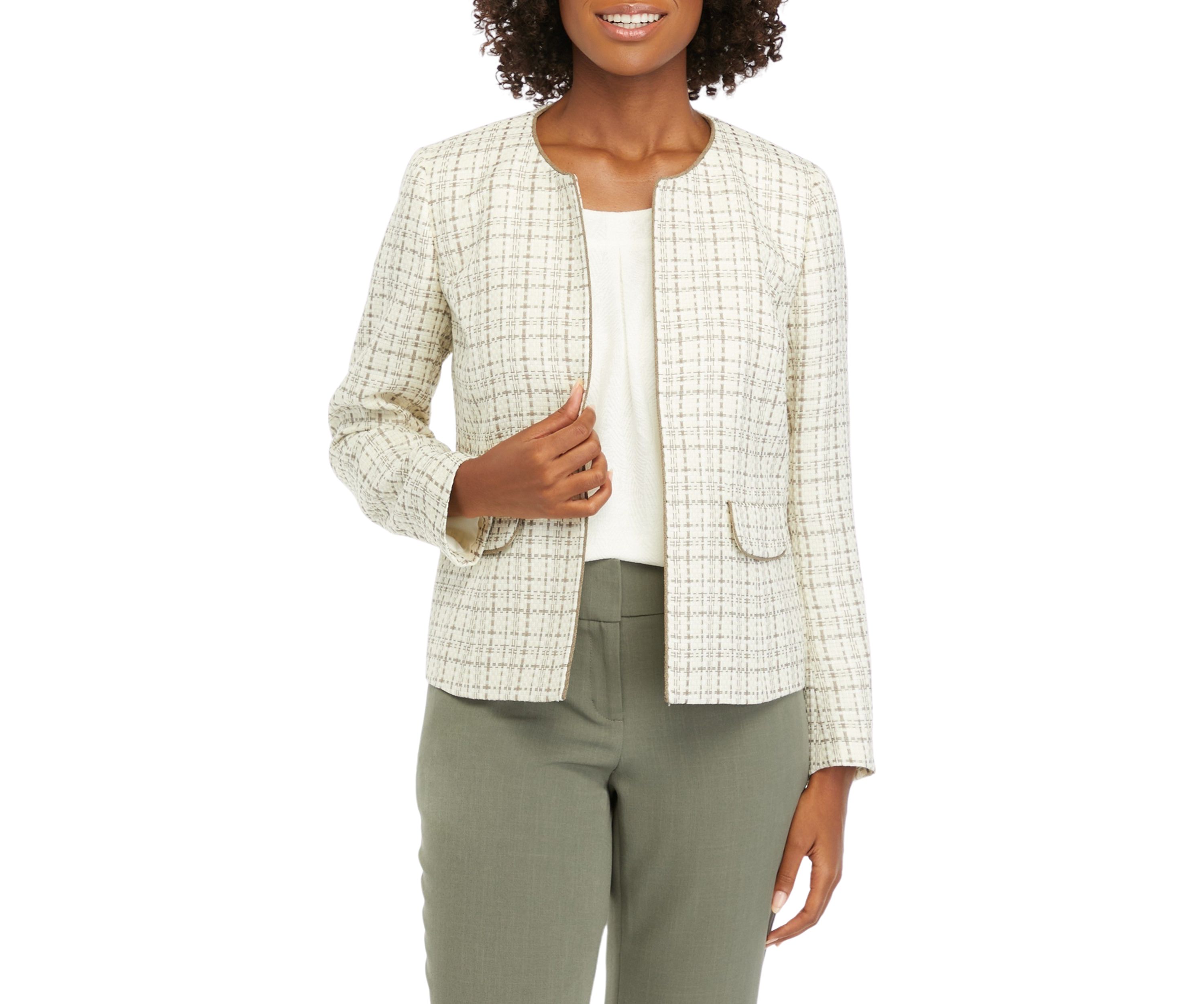 Womens Printed Blazer with Piping