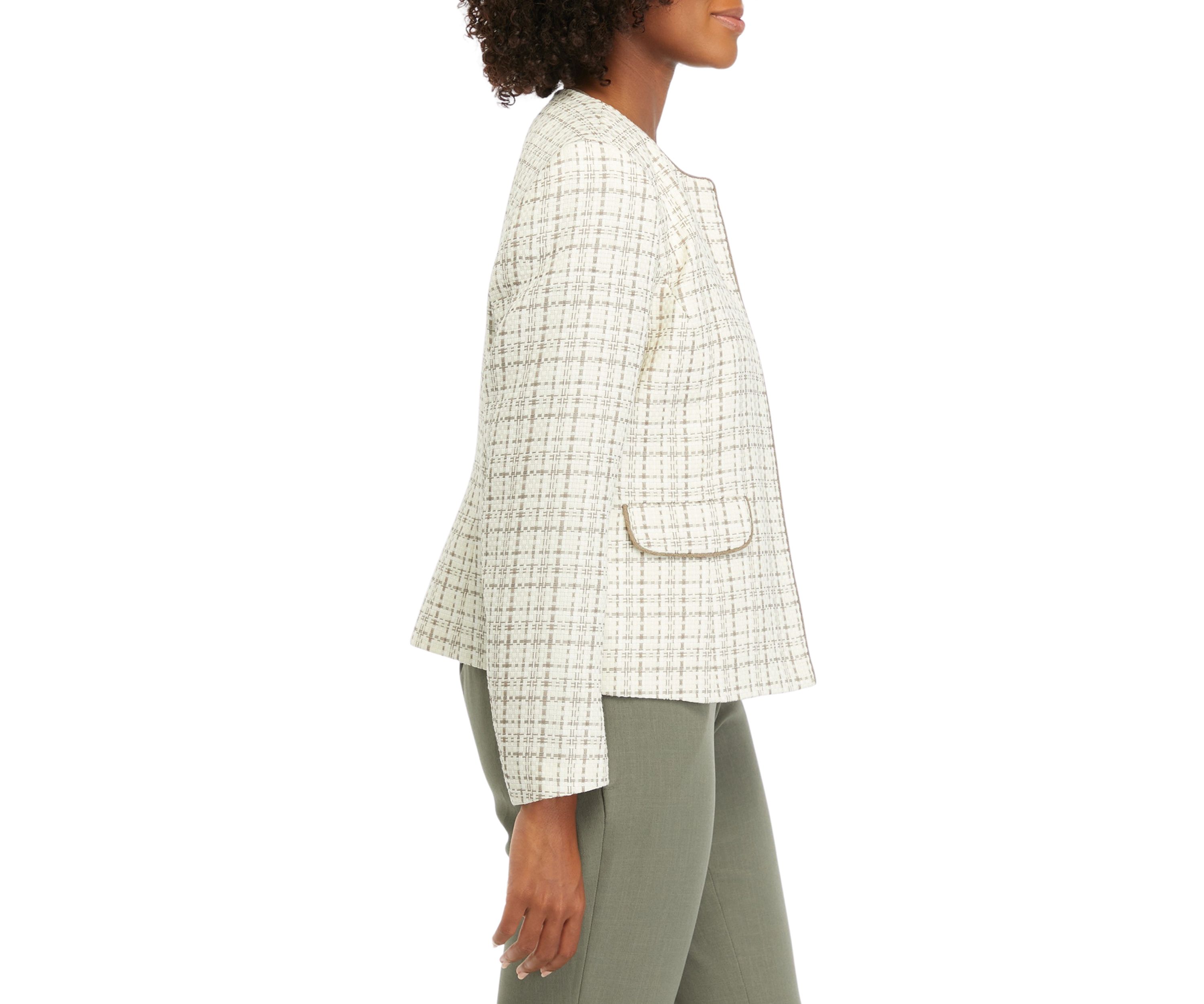Womens Printed Blazer with Piping