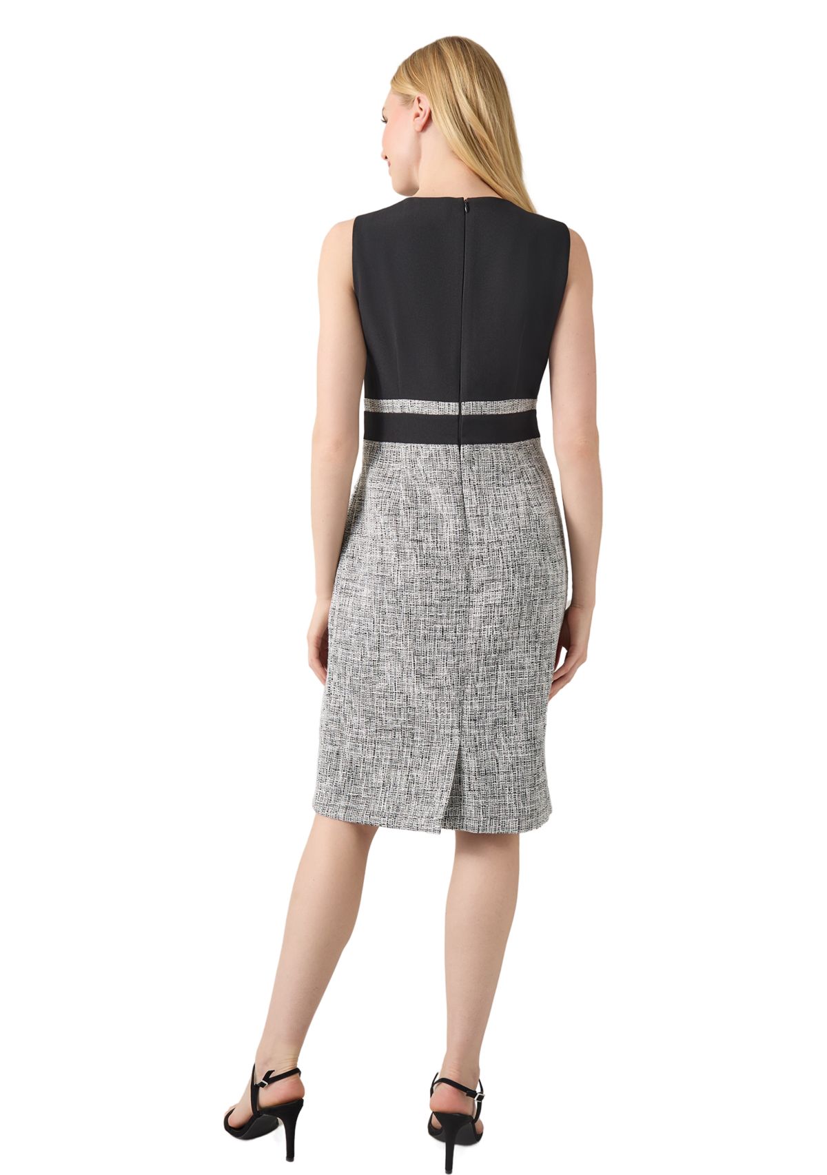 Womens Color Blocked Printed Sheath Dress