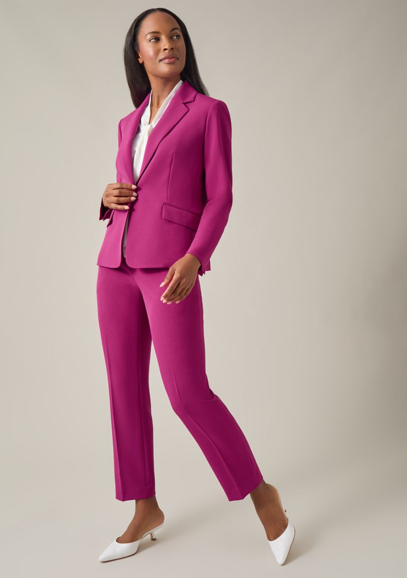 Womens One Button Notch Collar Jacket 