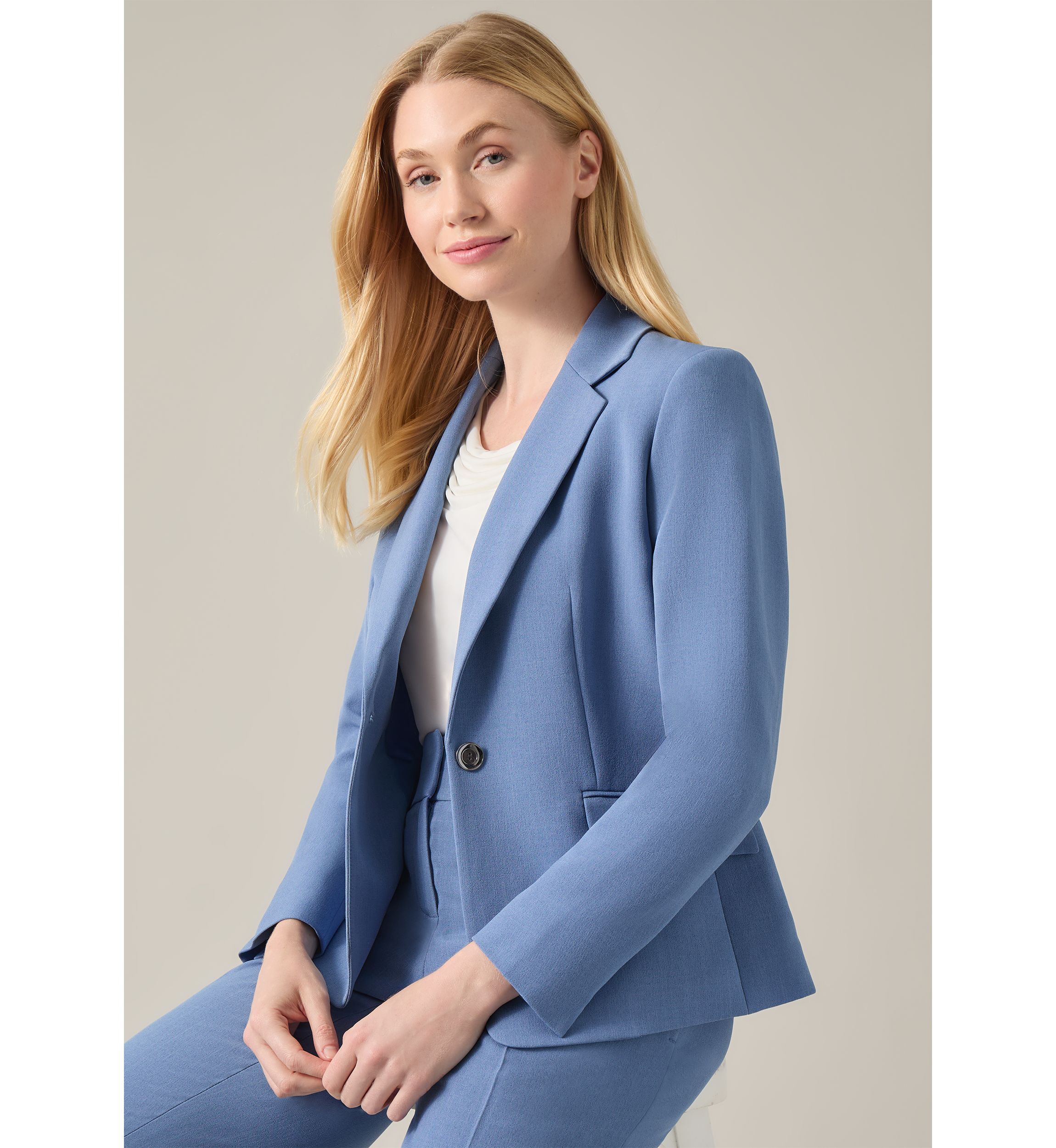 Petite One Button Notch Collar Jacket