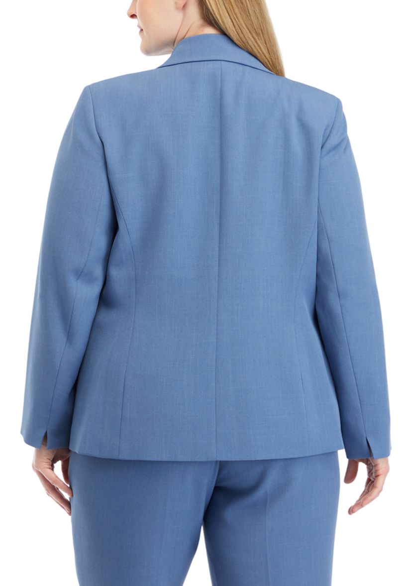 Plus Size One Button Notch Collar Jacket 