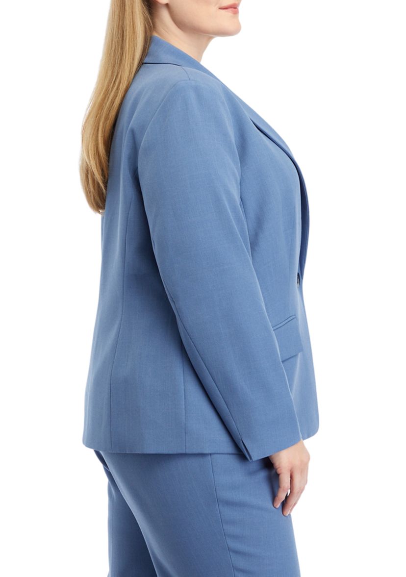Plus Size One Button Notch Collar Jacket 