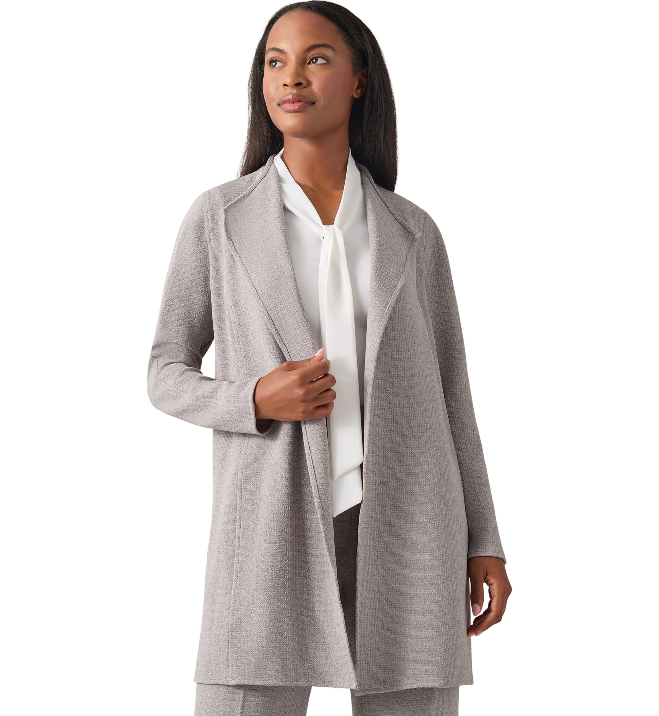 Womens Pebble Drape Front Jacket
