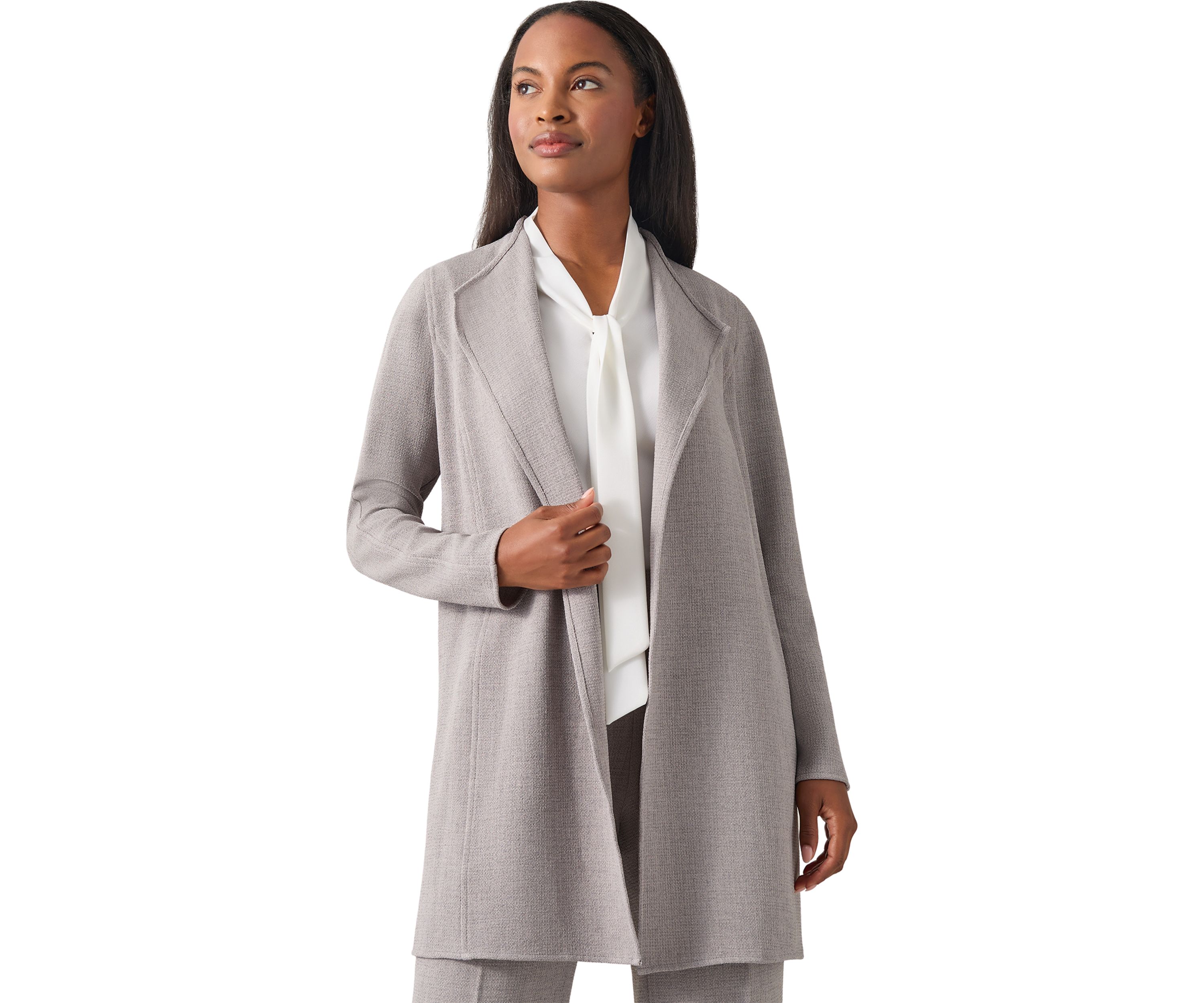 Womens Pebble Drape Front Jacket