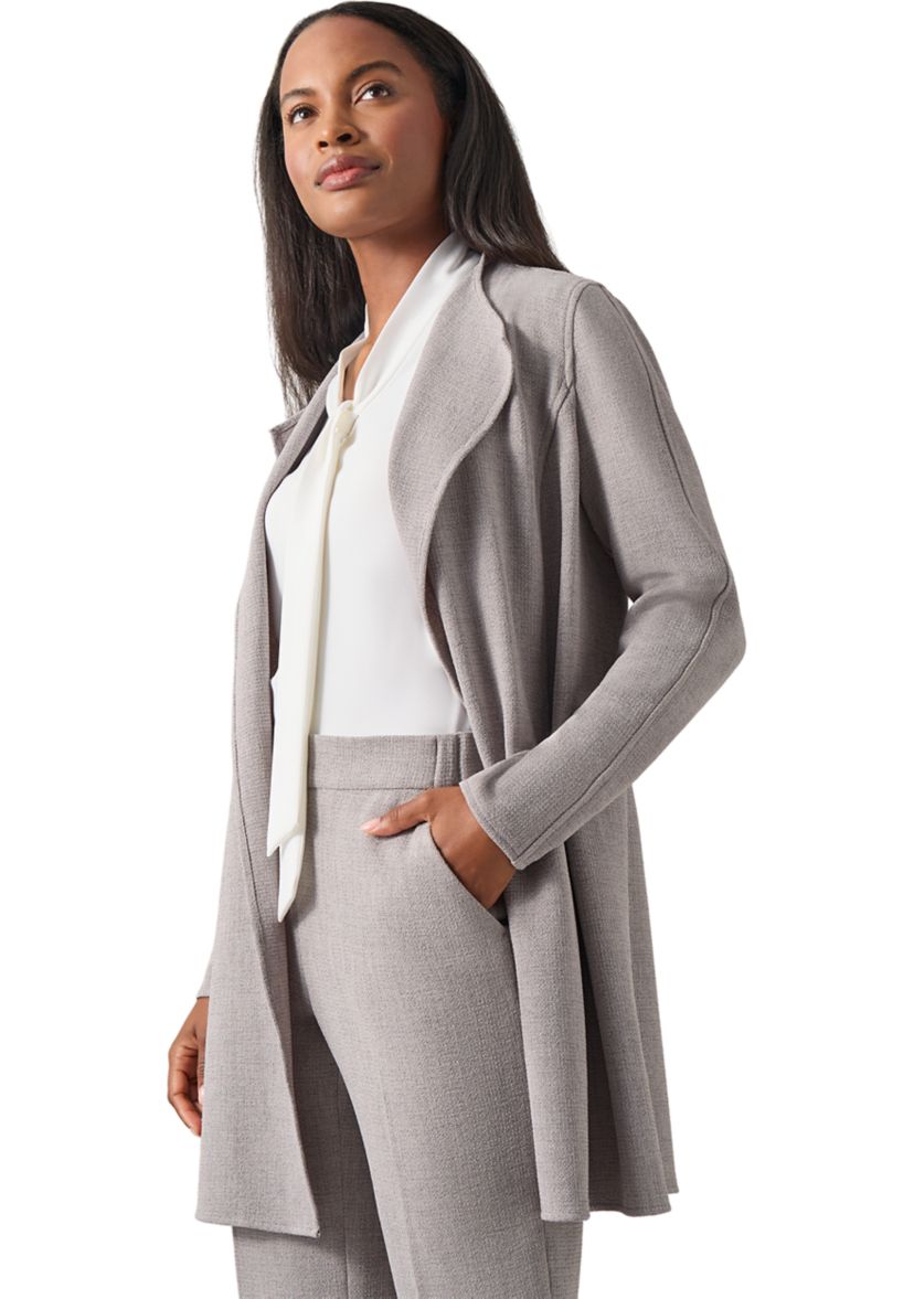 Womens Pebble Drape Front Jacket