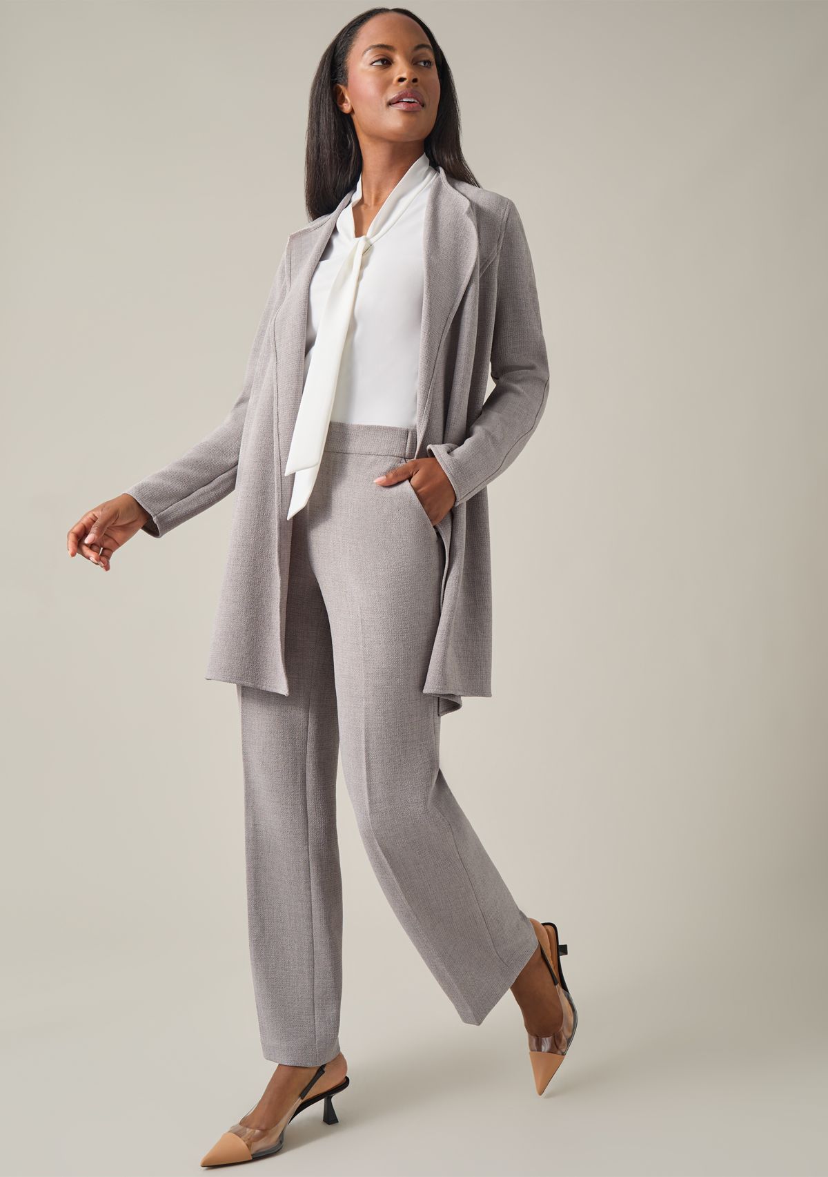 Womens Pebble Drape Front Jacket