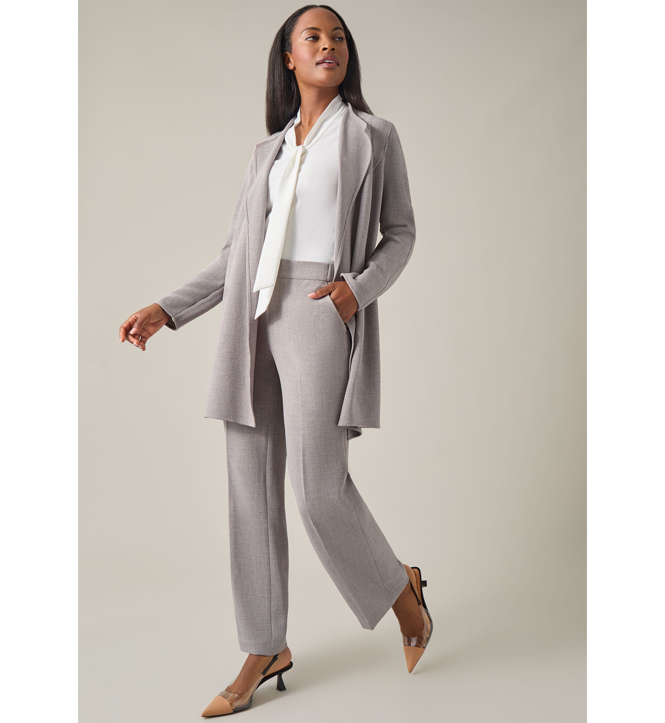 Womens Pebble Drape Front Jacket