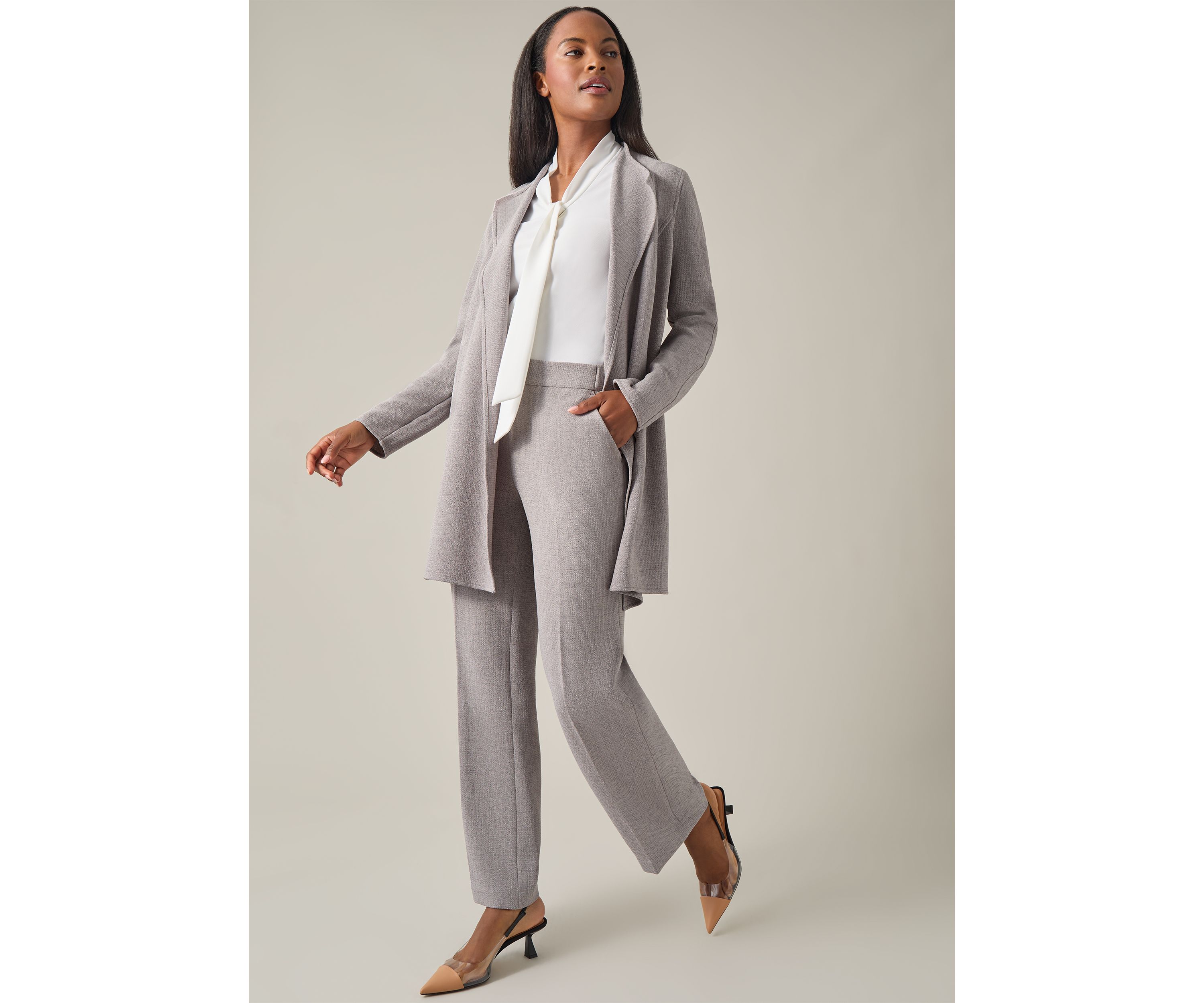 Womens Pebble Drape Front Jacket
